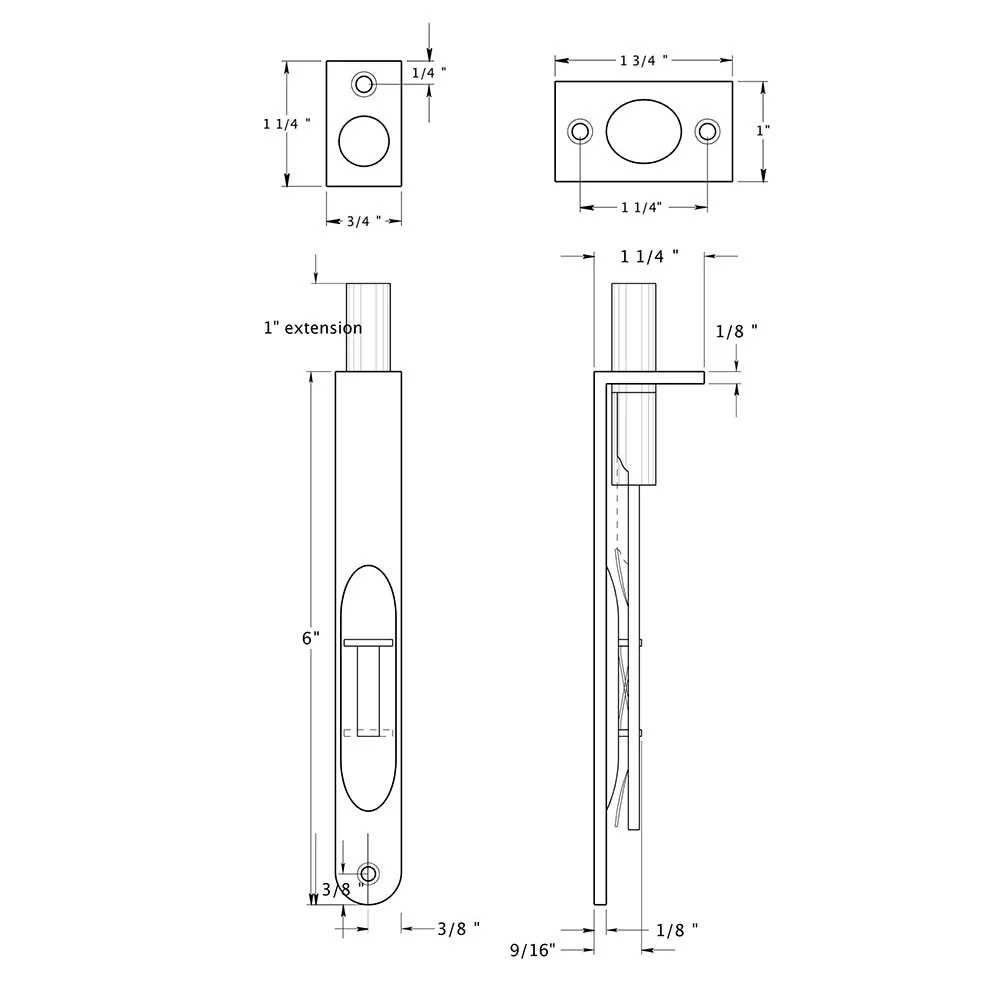 Deltana 6FBR3 Heavy Duty Round Flush Bolt - Cheap Fitting