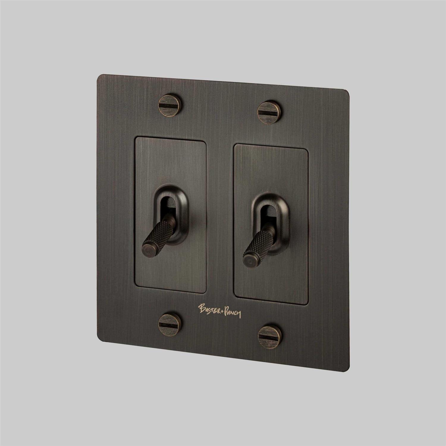Buster + Punch 2 Gang Toggle Switch Complete NTG - Cheap Fitting