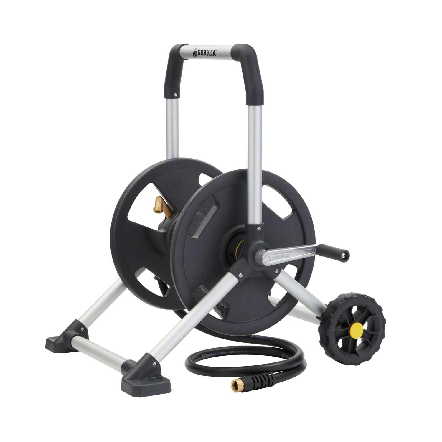 Gorilla 150 ft. Aluminum Zero-Rust Upright Hose Reel - Cheap Fitting