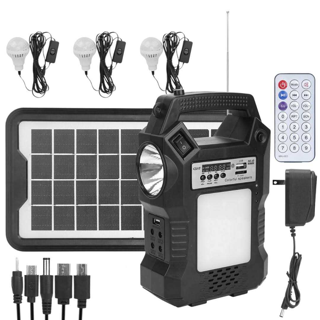 groupon Portable Solar Power Station with Flashlight and 3 Lighting Bulbs - Cheap Fitting