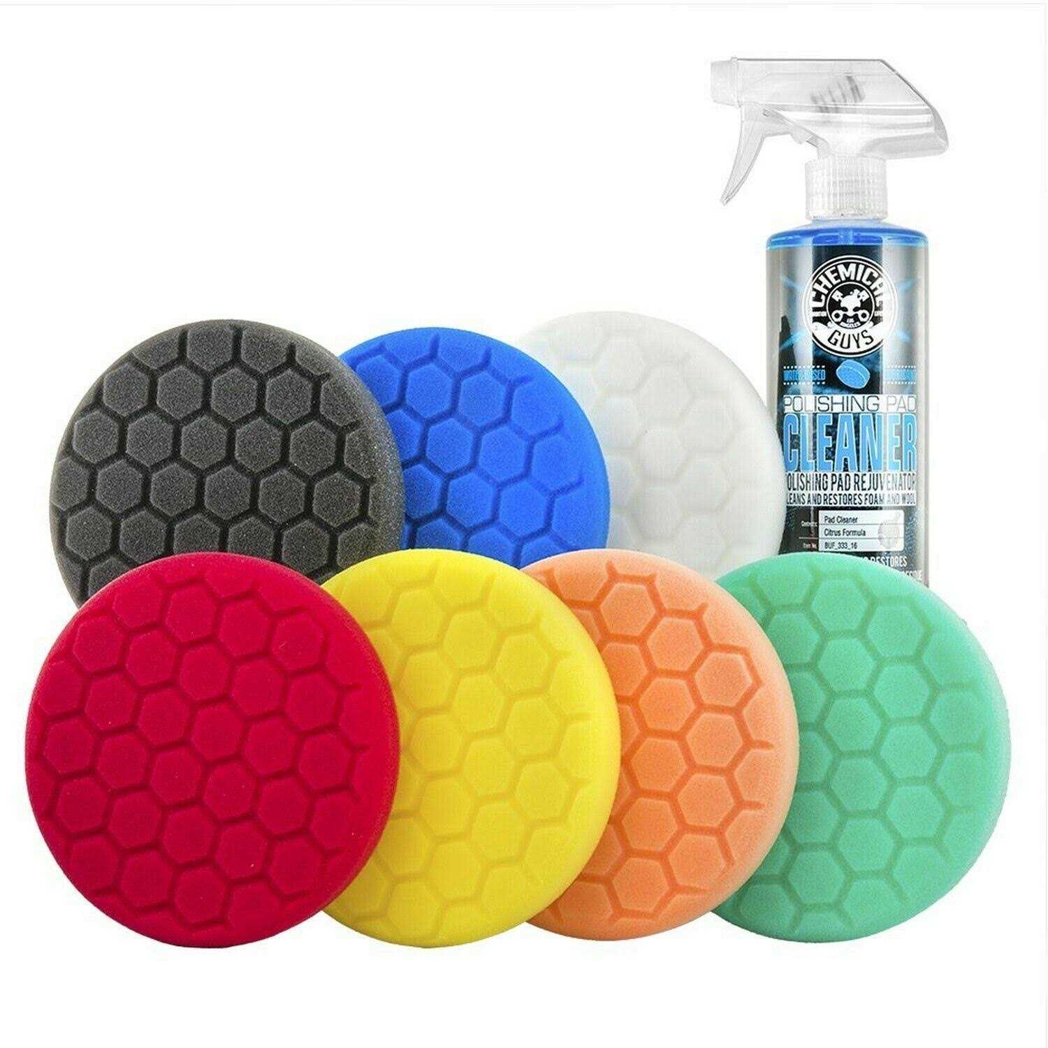 Chemical Guys BUF_HEX_KITS_8P Hex-Logic Buffing Pad Kit - Cheap Fitting