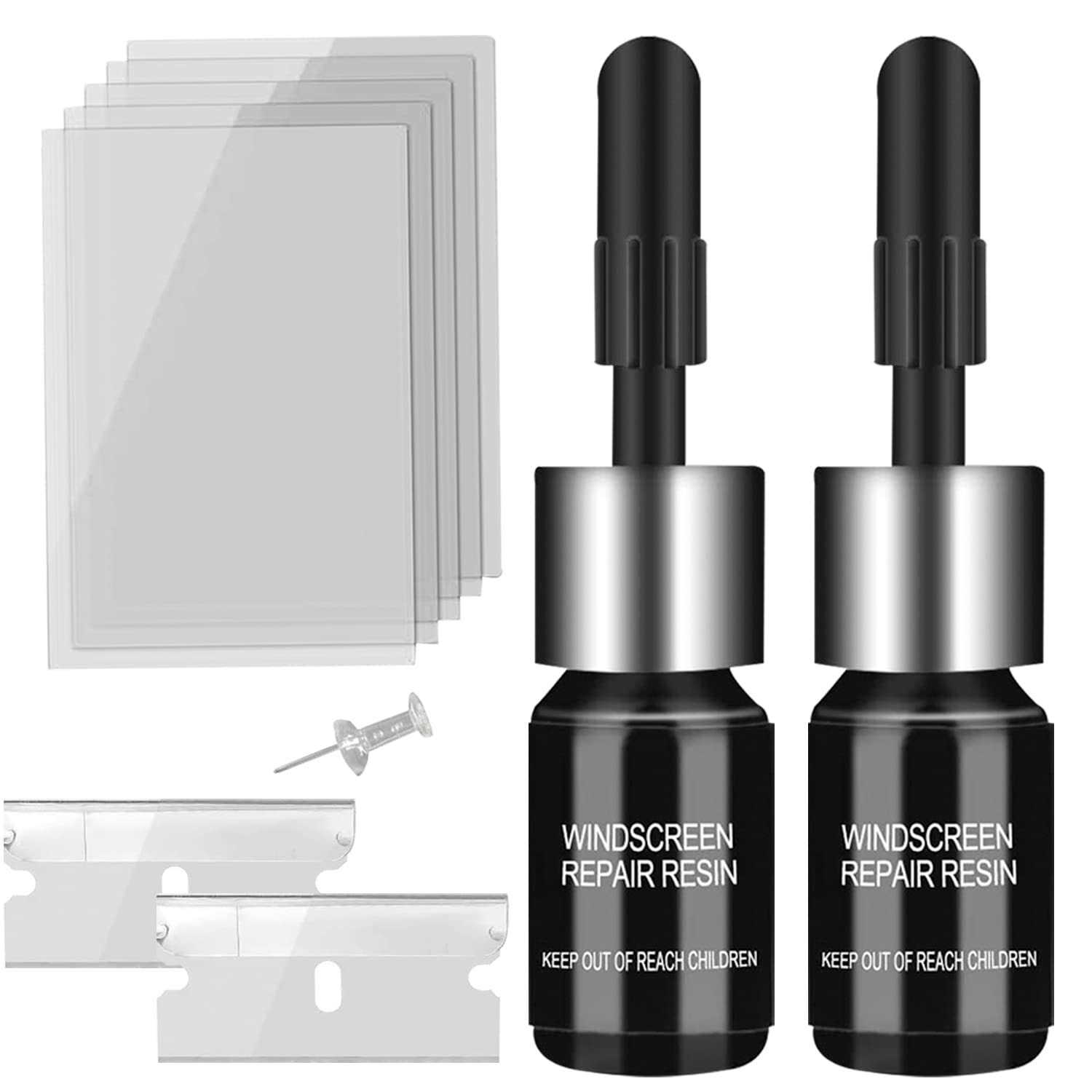 AODA Windshield Crack Repair Kit, Windshield Repair Kit for Chips and Cracks Glass Repair Fluid with 2 Bottles of Resin - Cheap Fitting