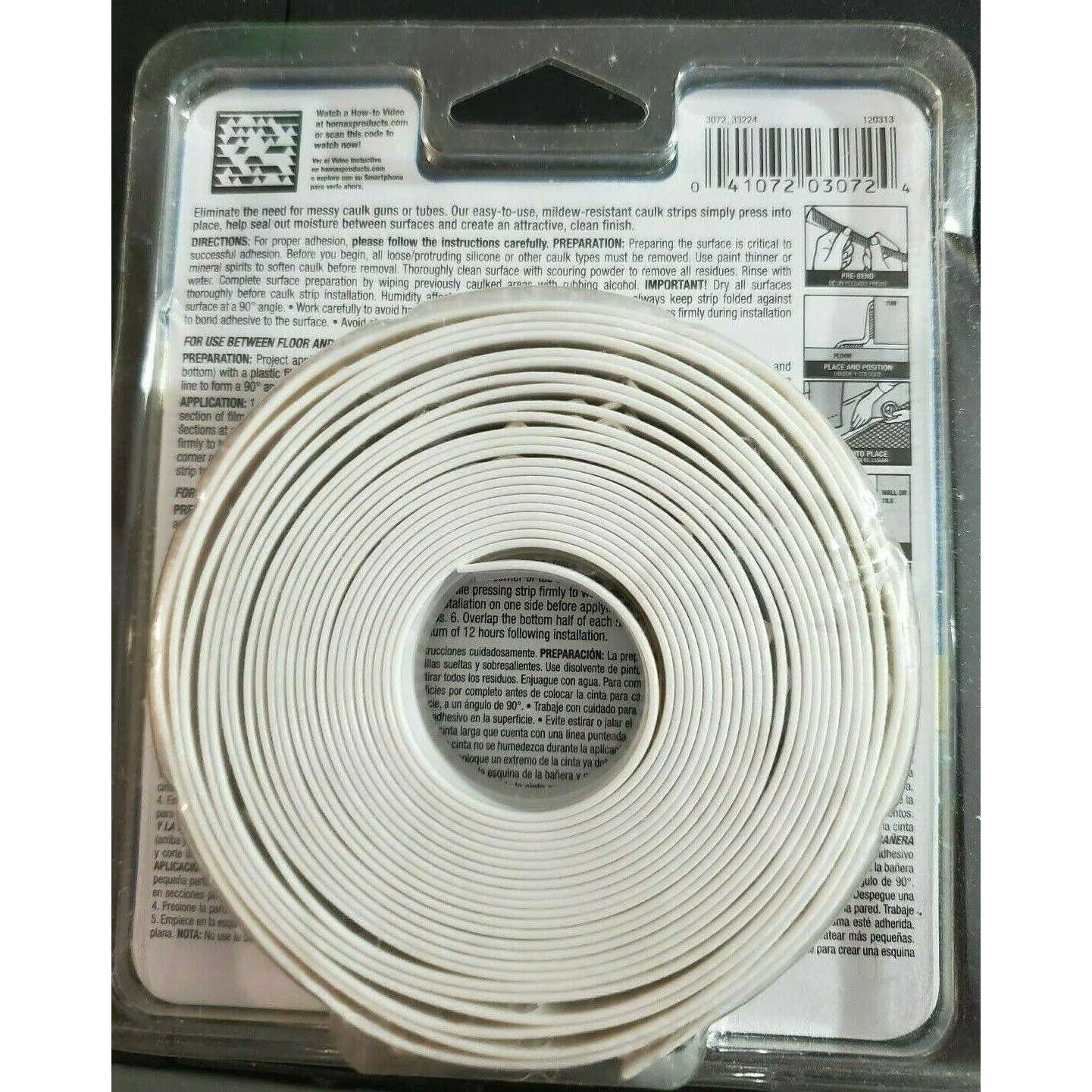 Homax Caulk Strips White 7/8 in. x 16 ft - Cheap Fitting