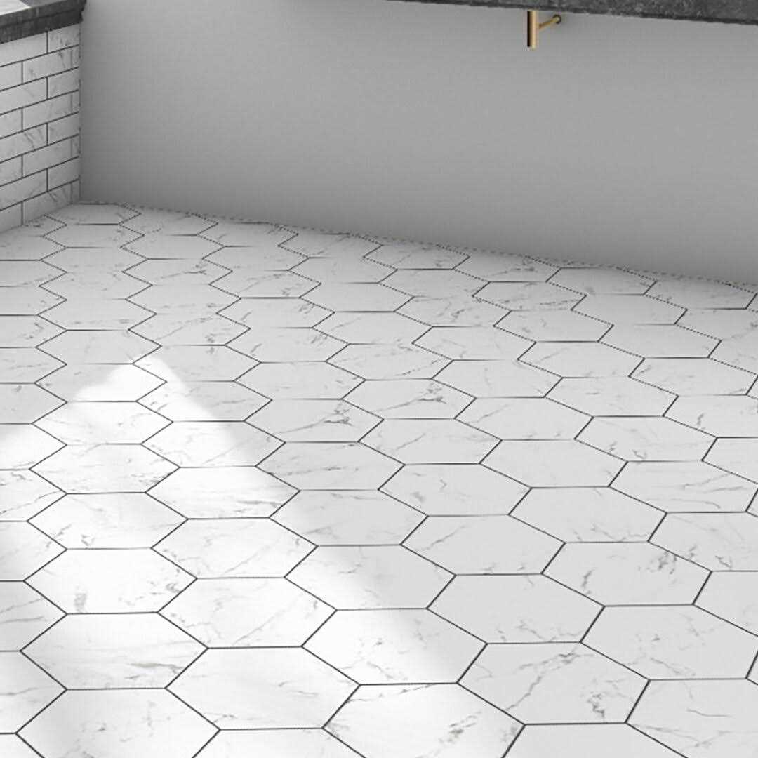 Merola Tile Timeless Hex Calacatta 8-5/8 x 9-7/8 Beveled Porcelain Patterned Wall & Floor Tile - Cheap Fitting