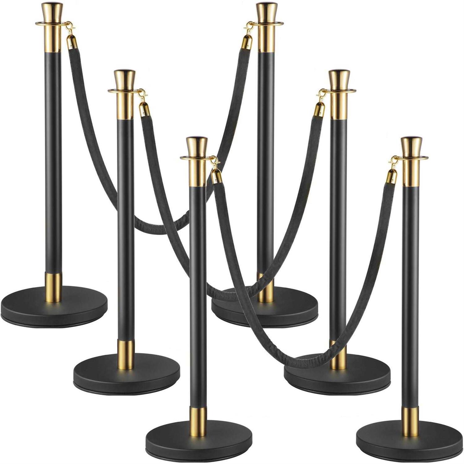 VEVOR Crowd Control Stanchion Set of 6 Pieces Stanchion Set Stanchion Set with 5 ft1.5 - Cheap Fitting