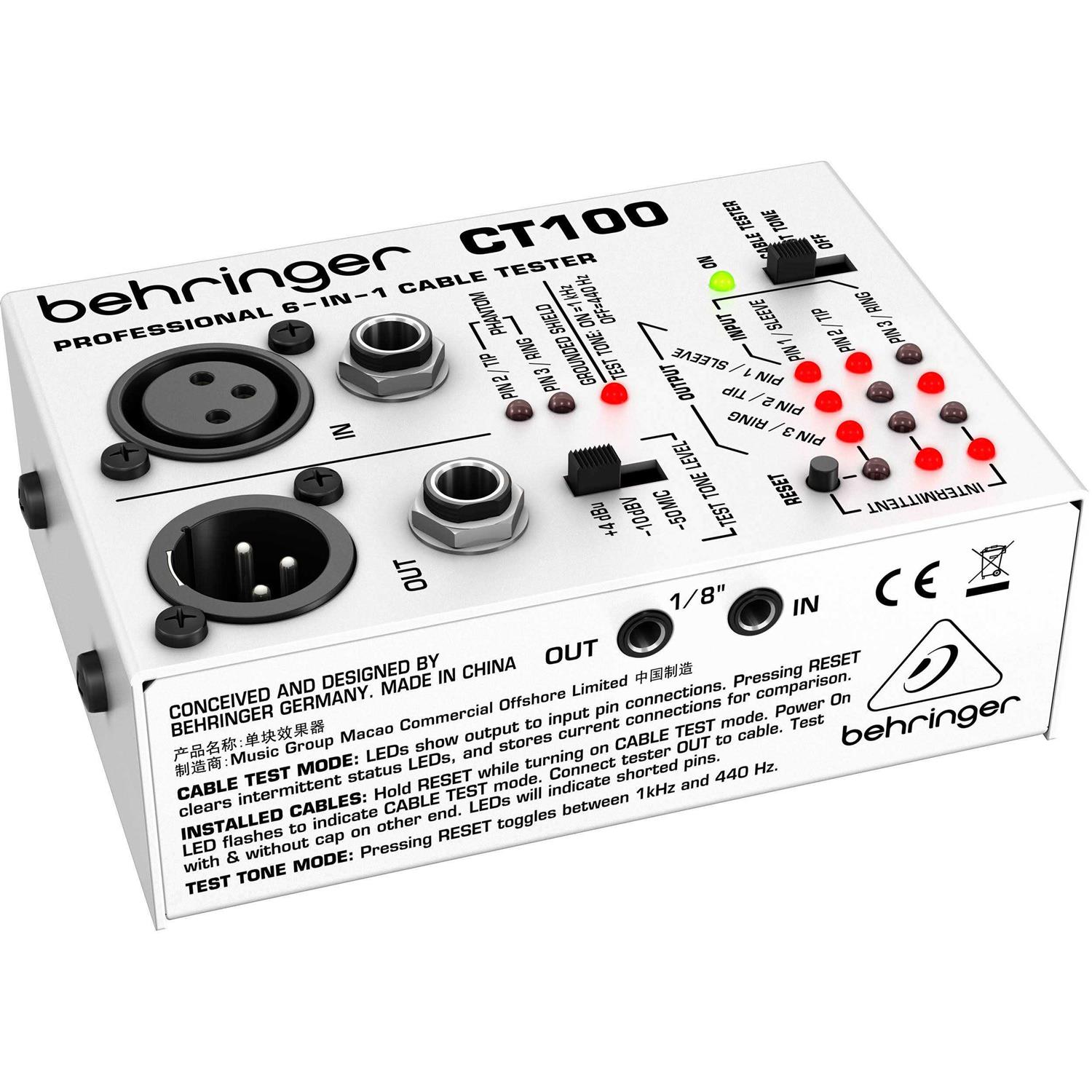 Behringer 6-in-1 CT100 Cable Tester - Cheap Fitting