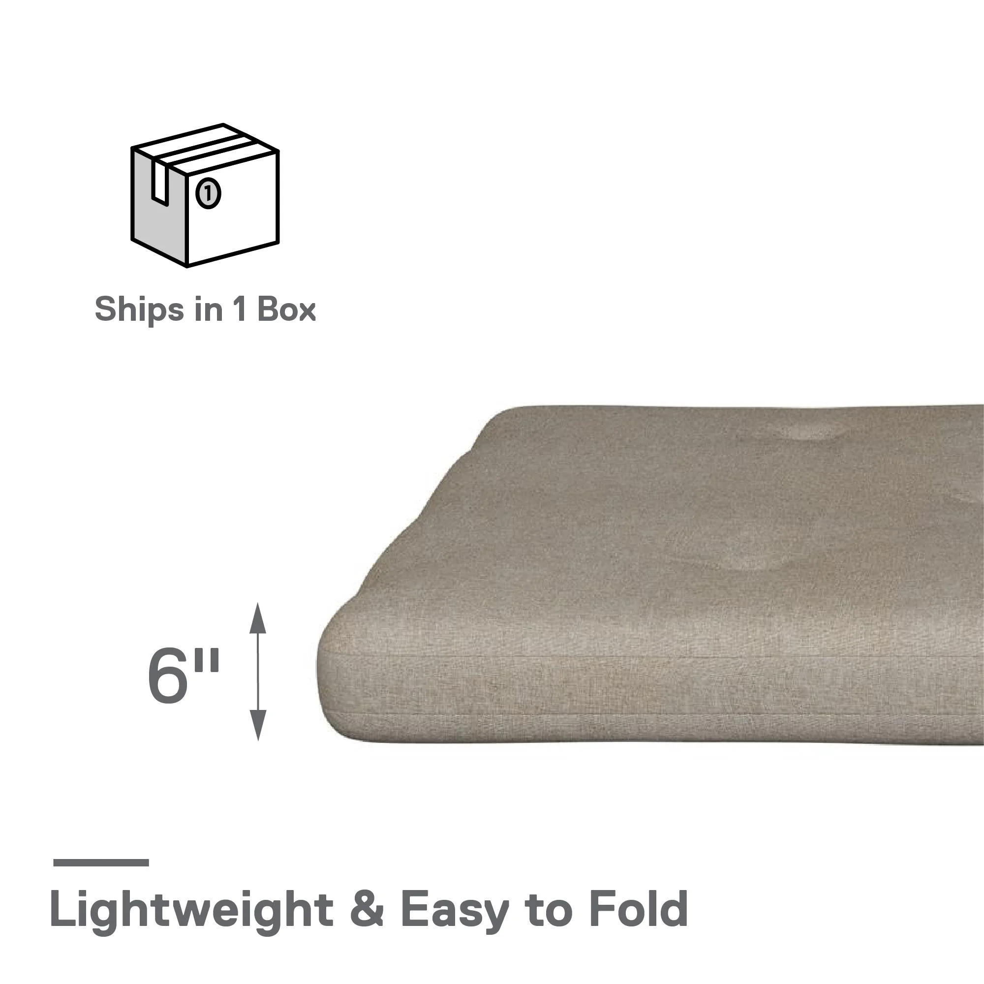 Caddie 6-Inch Futon Mattress with Tufted Cover and Recycled Polyester Fill, Full, Light Gray Linen - Cheap Fitting