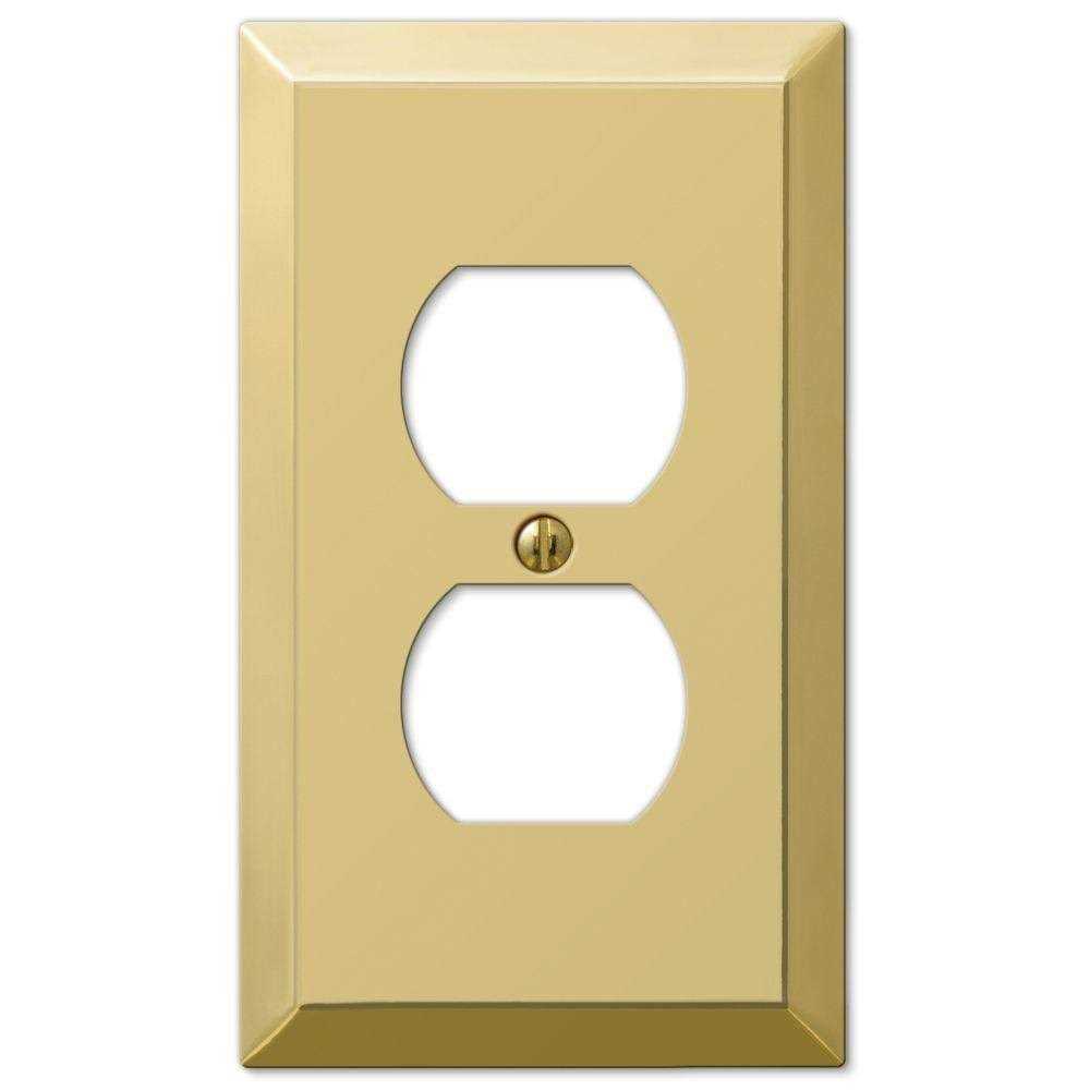 Hampton Bay Metallic 1 Gang Duplex Steel Wall Plate - Cheap Fitting