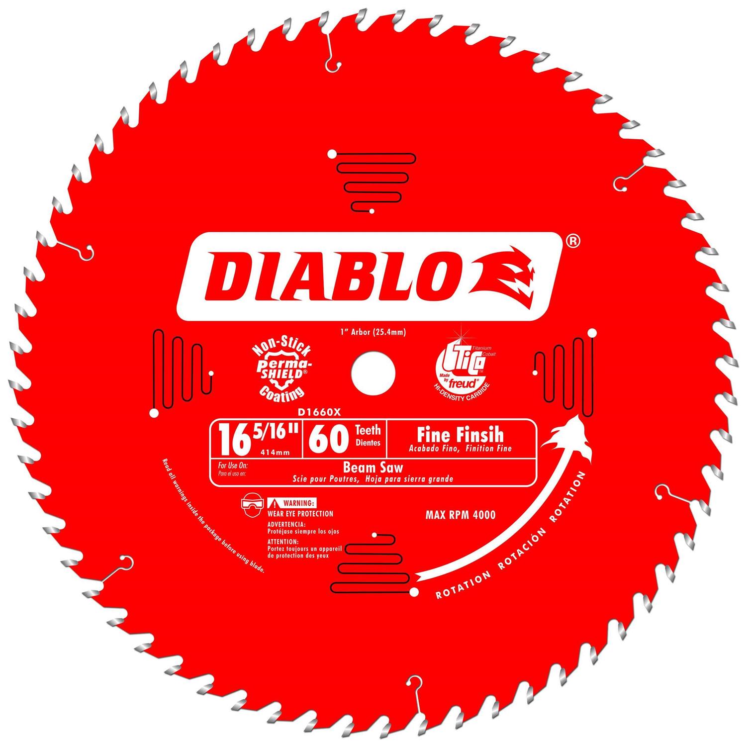 Diablo 16-5/16-in. 60 Tooth Fine Finish Beam Saw Blade D1660X - Cheap Fitting
