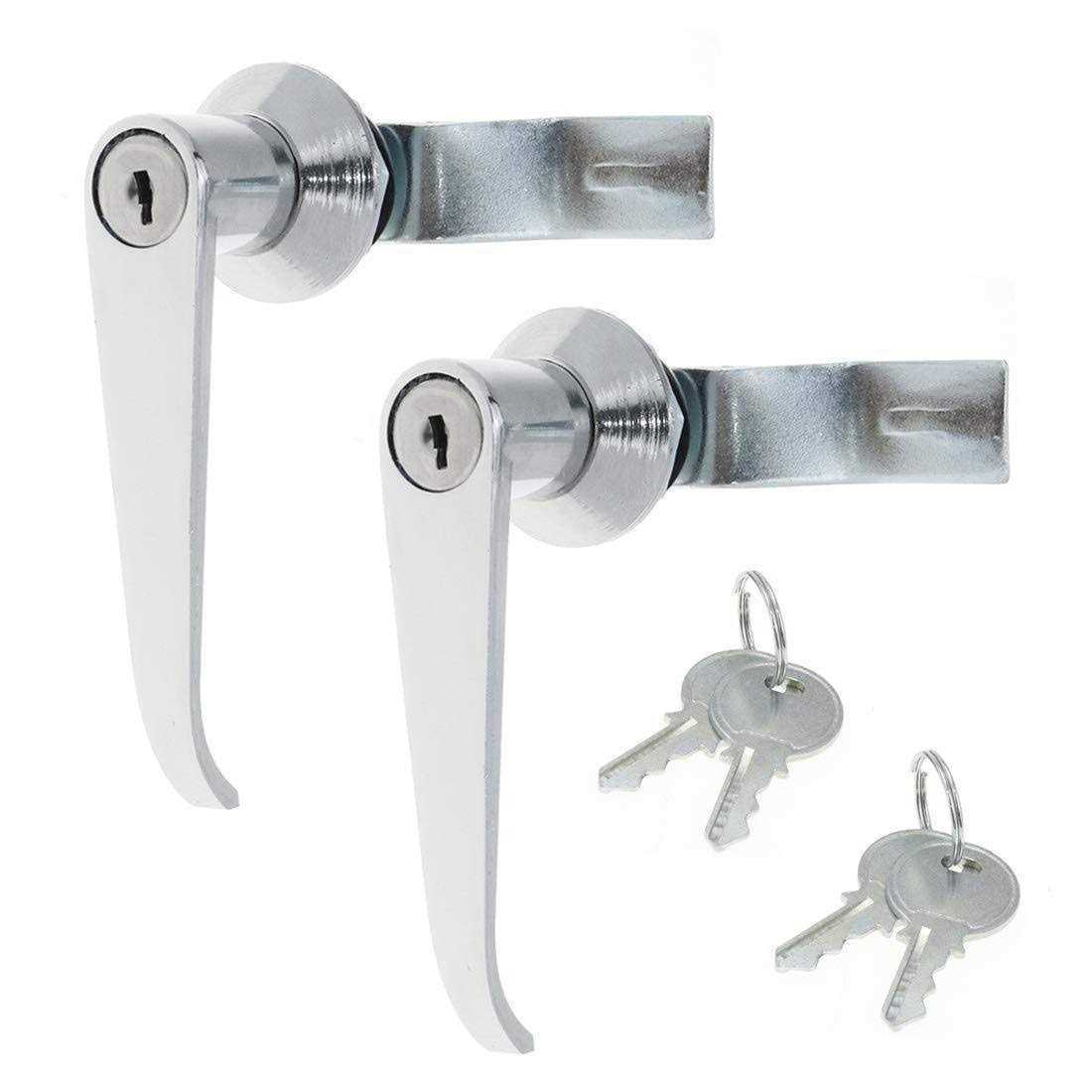 quluxe 2 pcs chrome zinc alloy handle cabinet locks distribution box cabinet door handle locks with keys for secure importan - Cheap Fitting