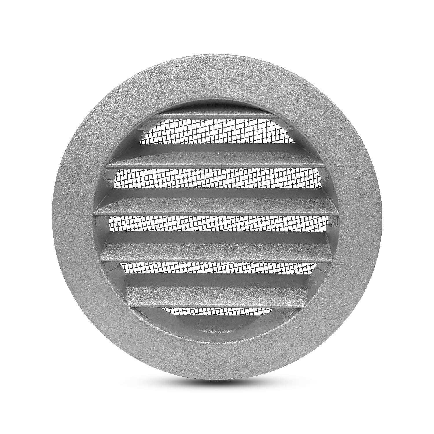 FRESH SPEED Grey Round Metal Dryer Vent Cover Flat Louver Mesh - Cheap Fitting