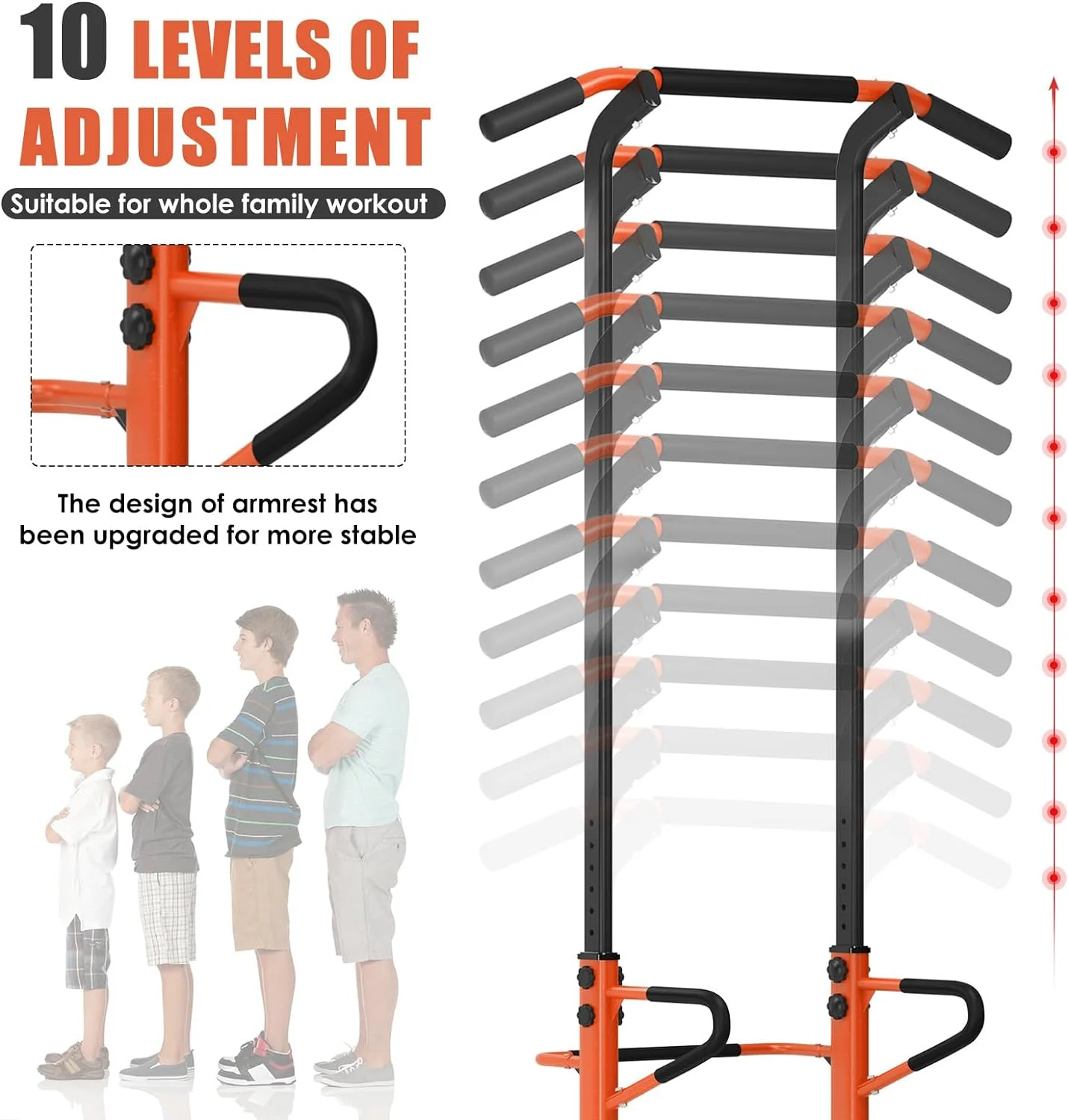SOGES Height Adjustable Power Tower Dip Stands Pull up Bar Strength Training for Home Gym Black - Cheap Fitting