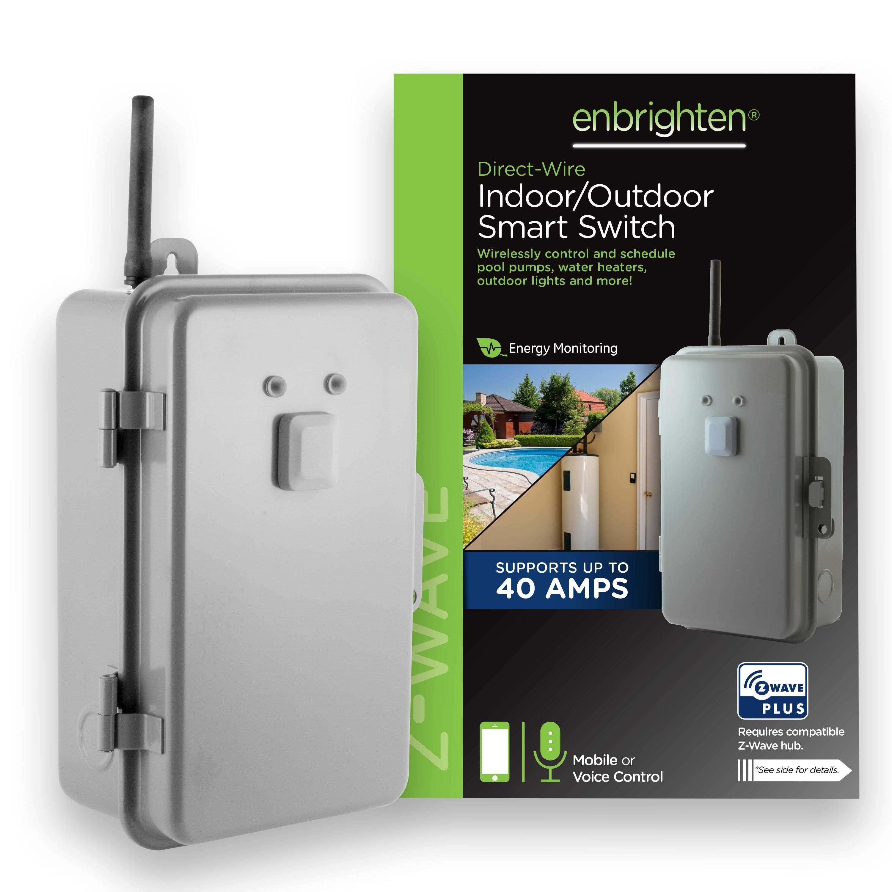 Enbrighten Z-Wave Plus 40-Amp Indoor/Outdoor Metal Box Smart Switch - Cheap Fitting