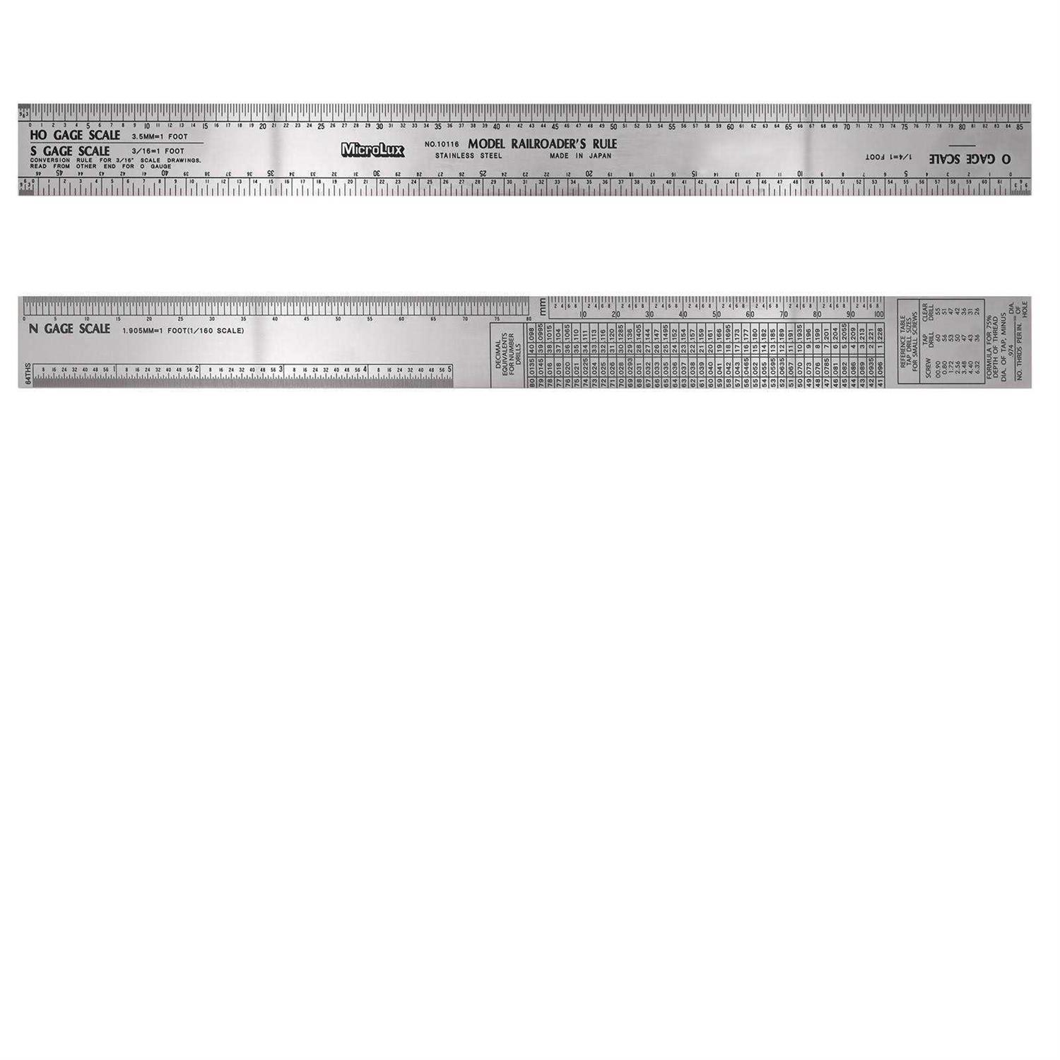 Micro-Mark 12 Inch Stainless Steel Model Railroader’s Ruler - Cheap Fitting