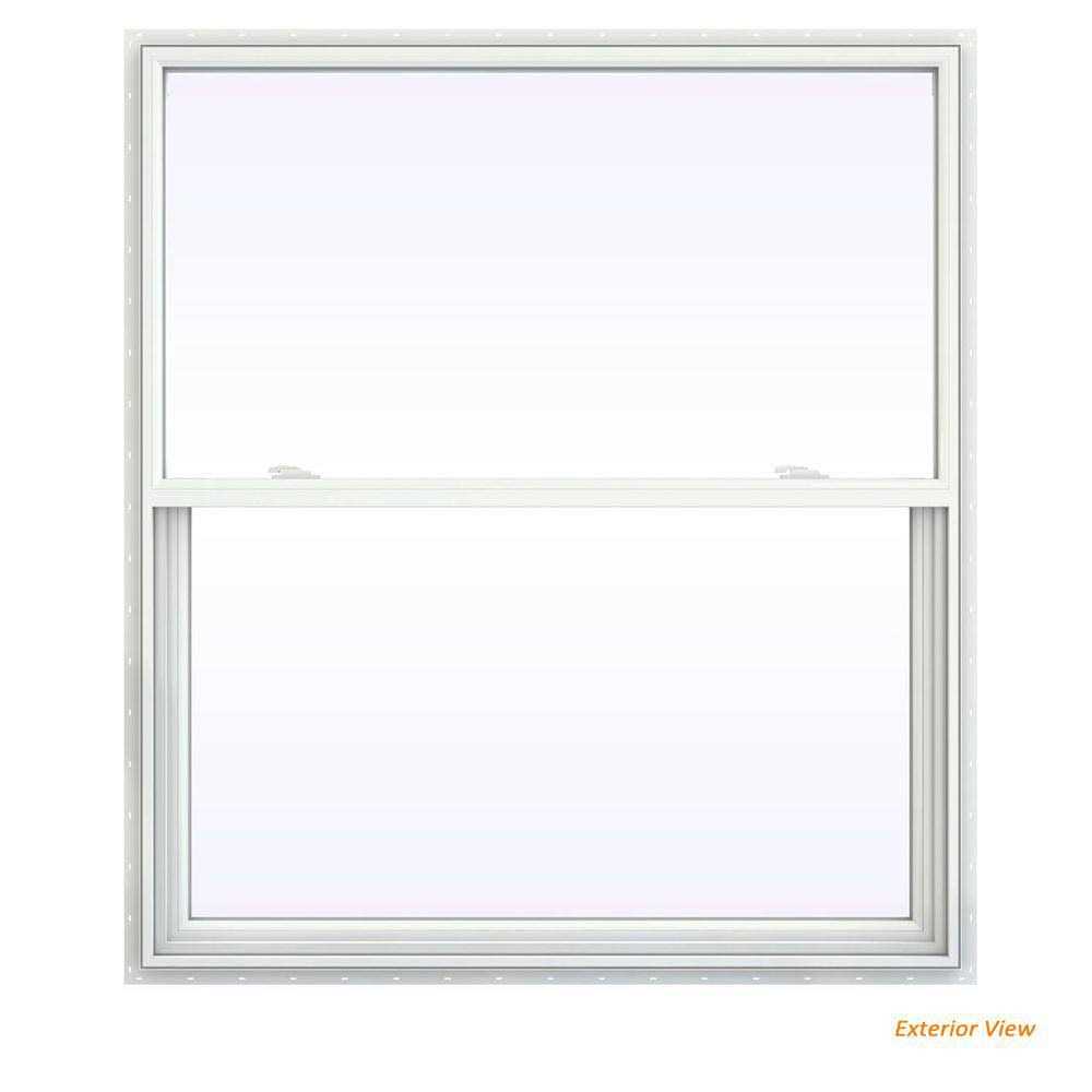 JELD-WEN 2500 Series Vinyl Single Hung Window with Fiberglass Mesh Screen - Cheap Fitting