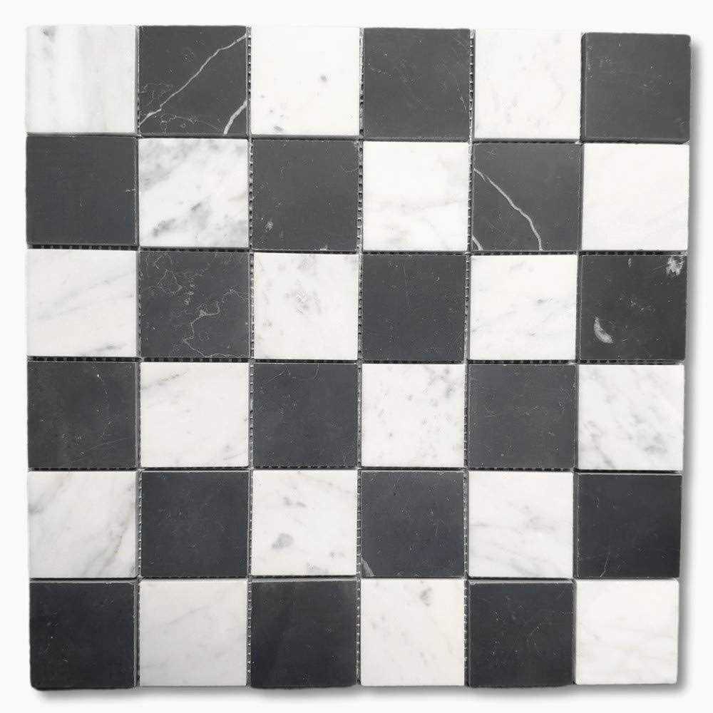 Marble Online Checkerboard Carrara White Honed Marble Wall Floor Mosaic Tile - Cheap Fitting