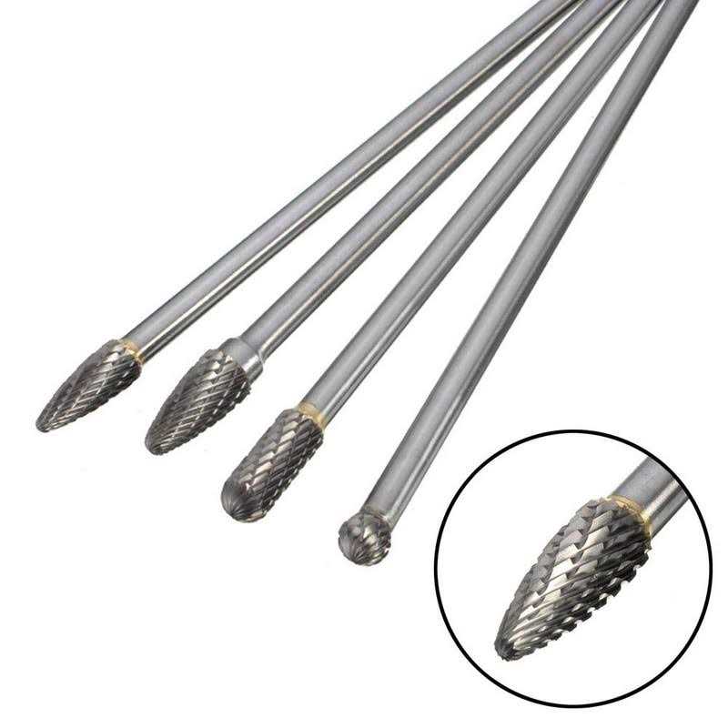 Wolfride 4pcs Long Shank Tungsten Carbide Burr Set 6mm Shank Die Grinder Burr Set for Metal 6-inch Length - Cheap Fitting