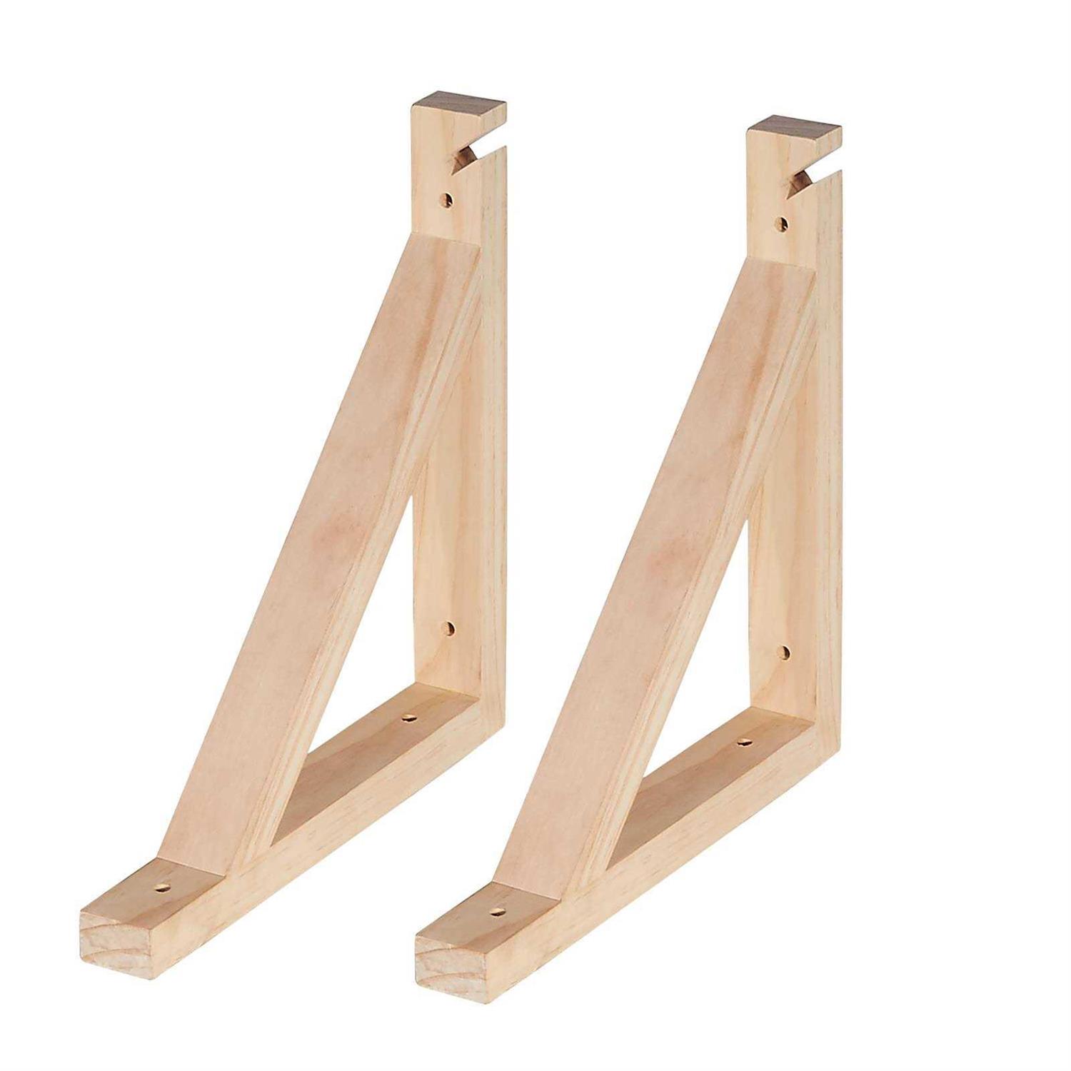 Purife 2 Pack 10 Inch Triangle Wood Shelf Bracket Wall Mount Hand Made Wall Sconce Pendent Lamp Hanging Kit - Cheap Fitting