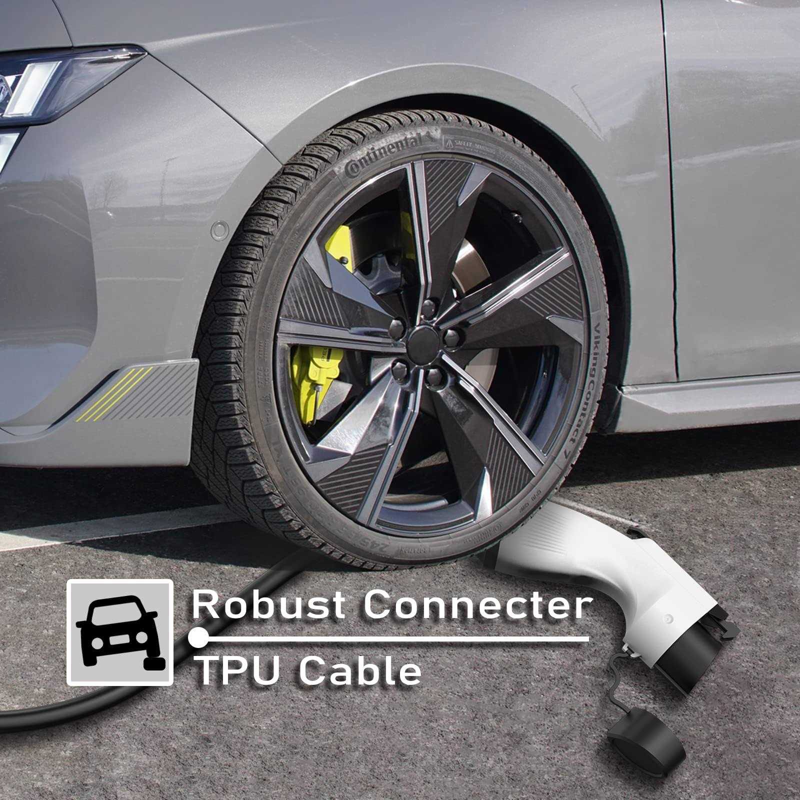 WISSENERGY 40A 20FT EV Charging Extension Cable for J1772 EV Charger Extension Cord 220V-240V - Cheap Fitting