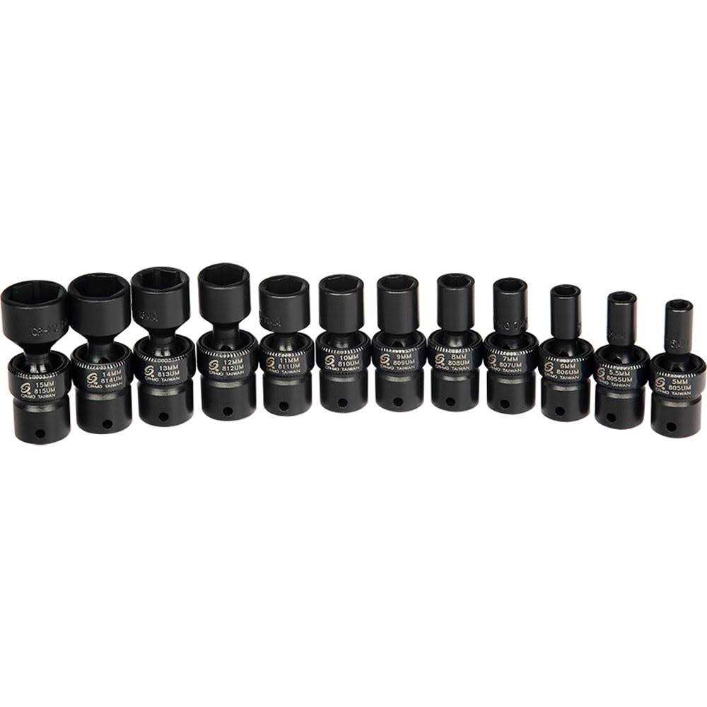 12 Piece 1/4 Drive Universal Metric Impact Socket Set 1814 Sunex - Cheap Fitting