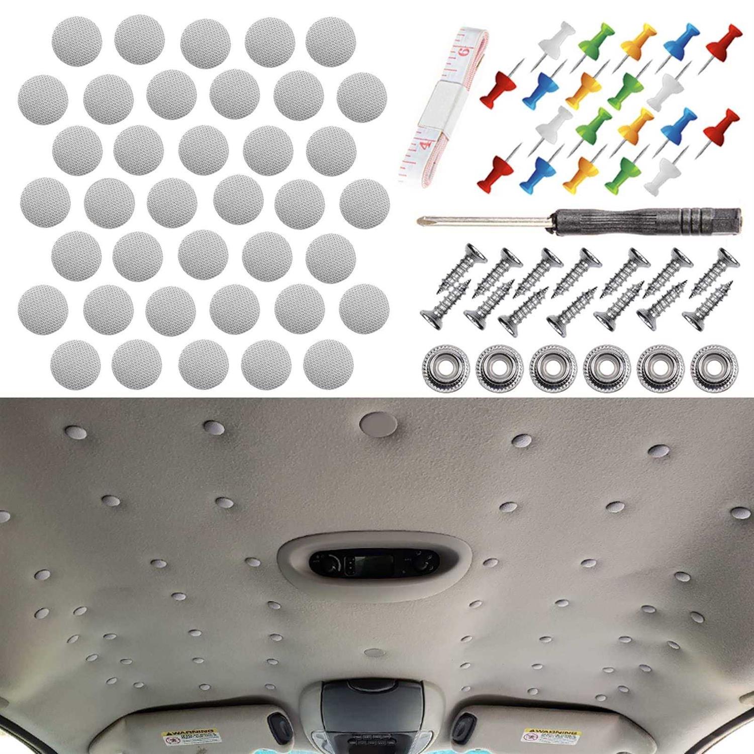 Niteguy 70pcs Car Roof Headliner Repair Button, Auto Roof Snap Rivets Retainer Design for Car Roof Flannelette Fixed,with Installation Tool and Fit - Cheap Fitting