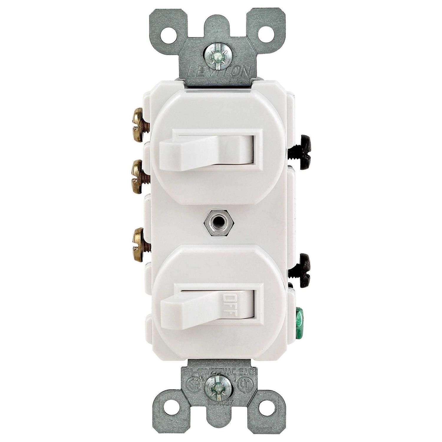 Leviton Combination Duplex Switch White 5241-WS - Cheap Fitting