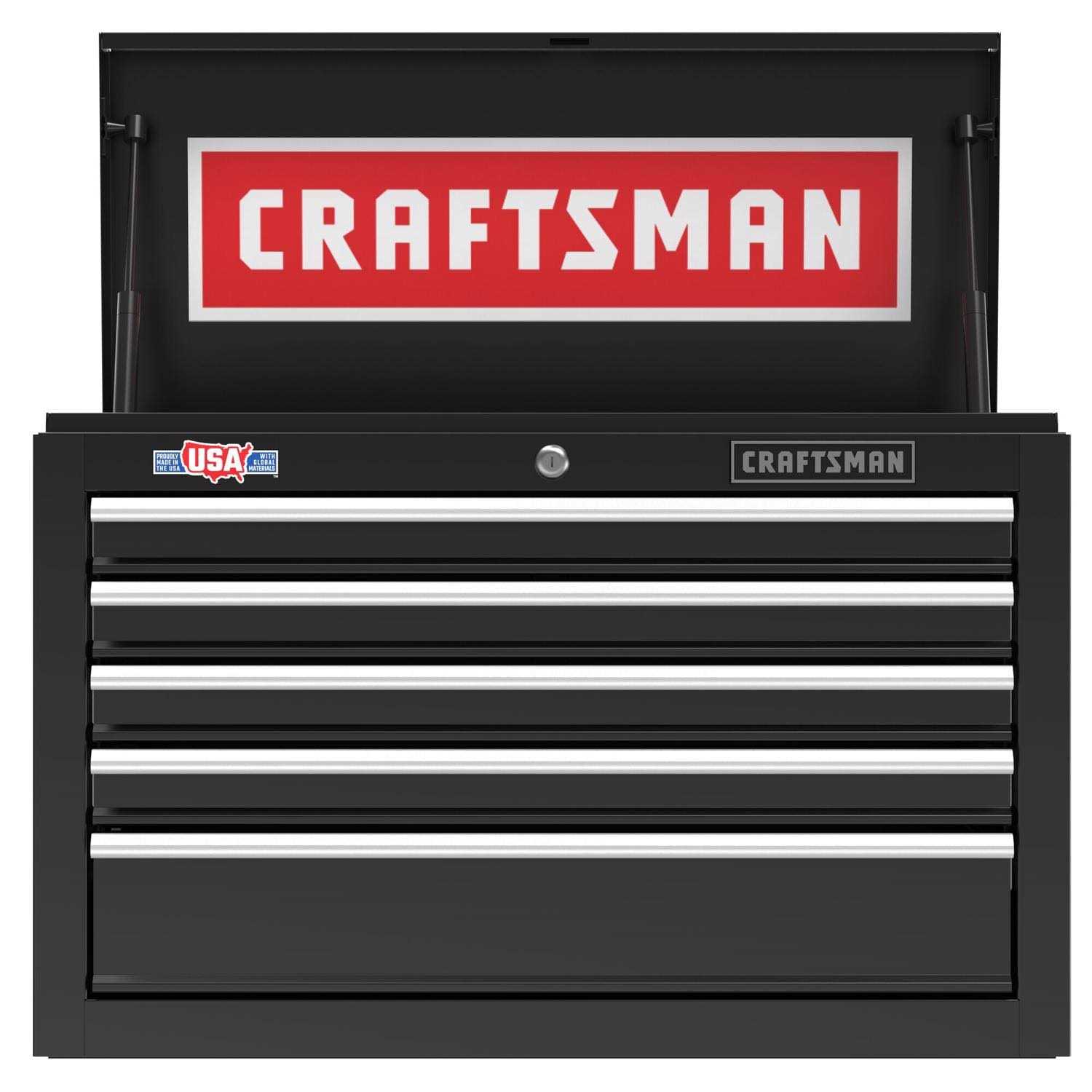 Craftsman S1000 26 in. 5 drawer Steel Tool Chest 17.25 in. H x 12 in. D - Cheap Fitting