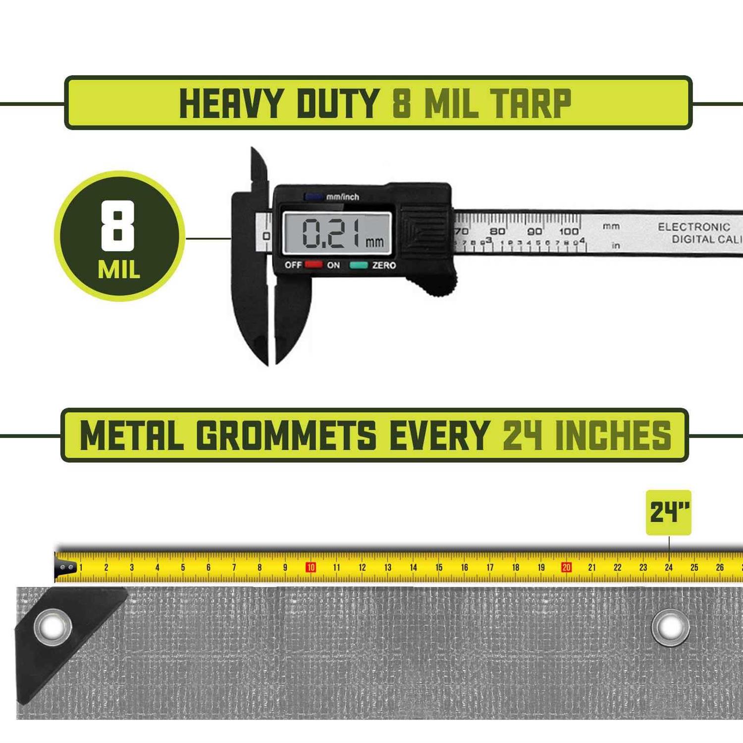 Core Tarps Heavy Duty 8 Mil Tarp Black - Cheap Fitting