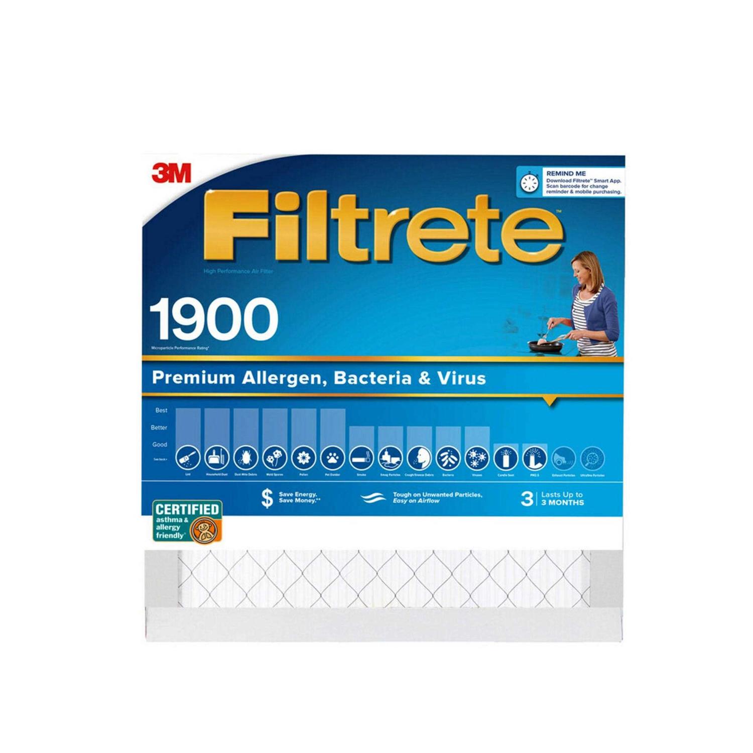 Filtrete Premium Allergen Bacteria and Virus Air Filter 1900 MPR - Cheap Fitting