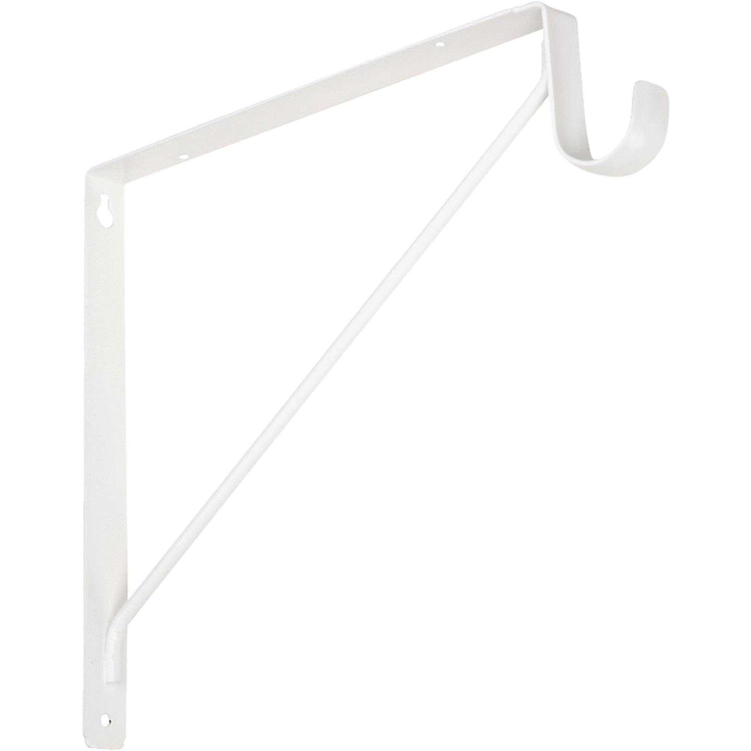 Knape & Vogt 11 Shelf & Rod Bracket Steel White - Cheap Fitting