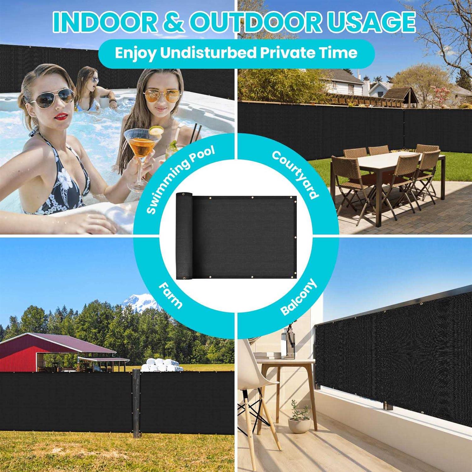 ARC USA 6′ x 50′ Privacy Screen Fence 180 GSM Heavy Duty 90% Blockage Windscreen Mesh Shade Net Cover for Wall Garden Yard Chain Link Fence Privacy - Cheap Fitting