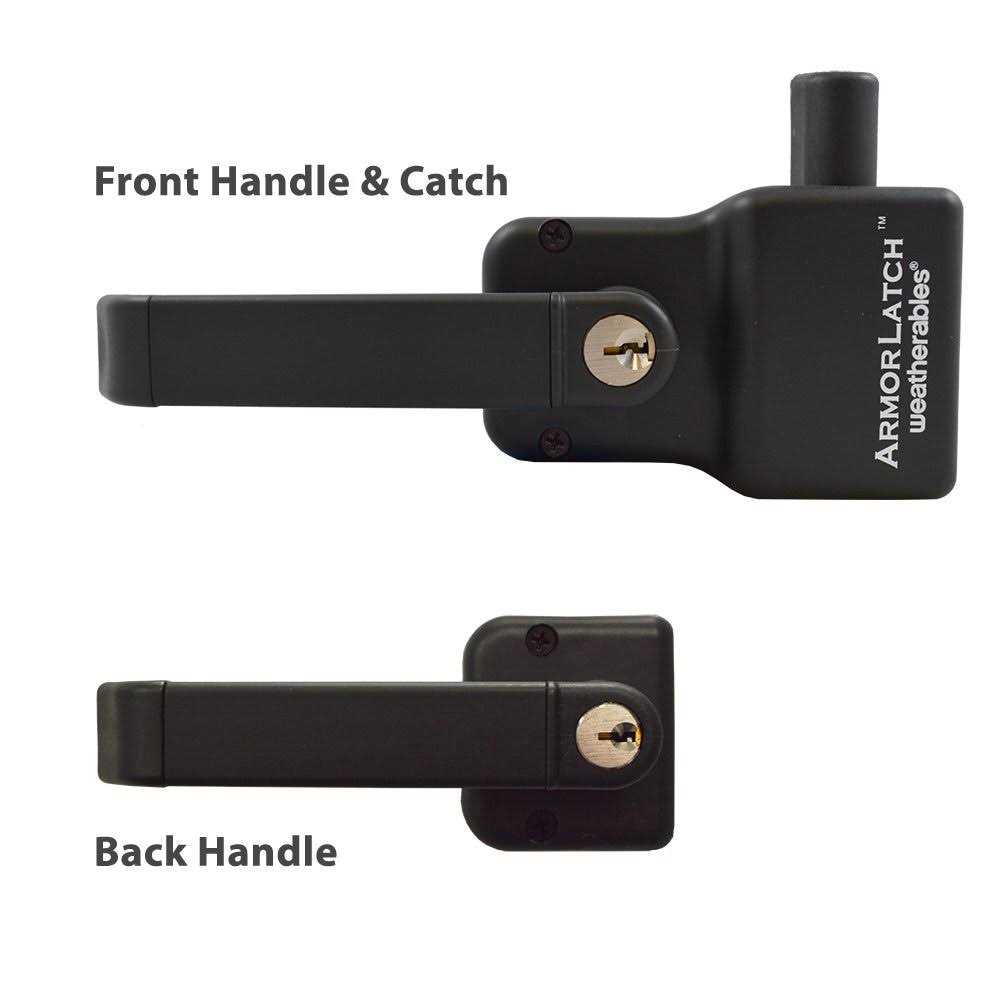 Weatherables Armor Latch Black Nylon Polymer Key-Lockable Gate Latch - Cheap Fitting