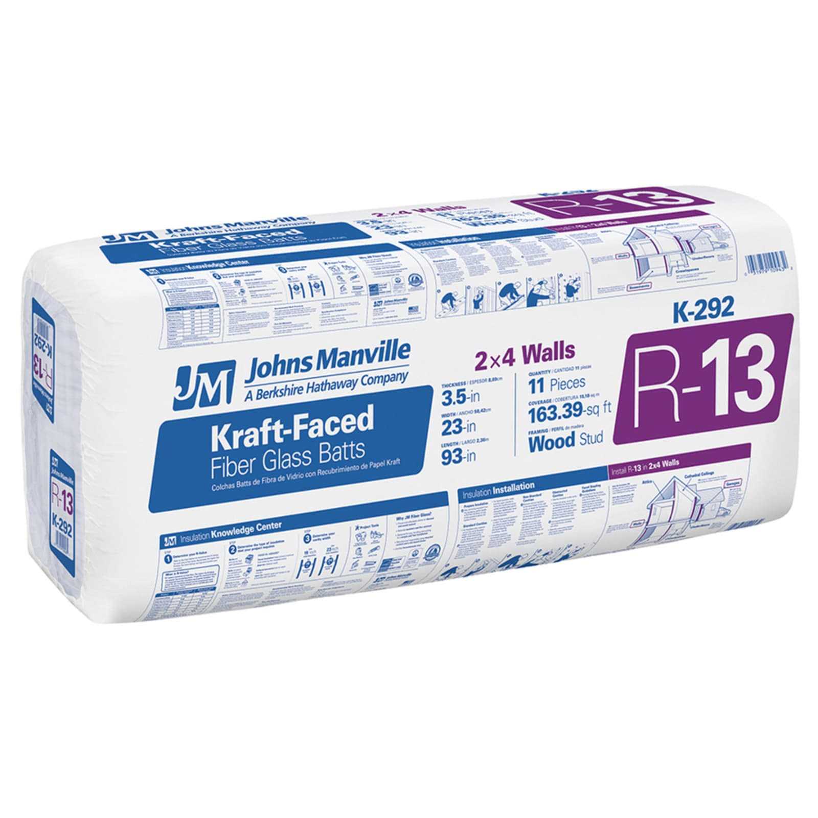 Johns Manville R13 Kraft-Faced Fiberglass Insulation Batt - Cheap Fitting