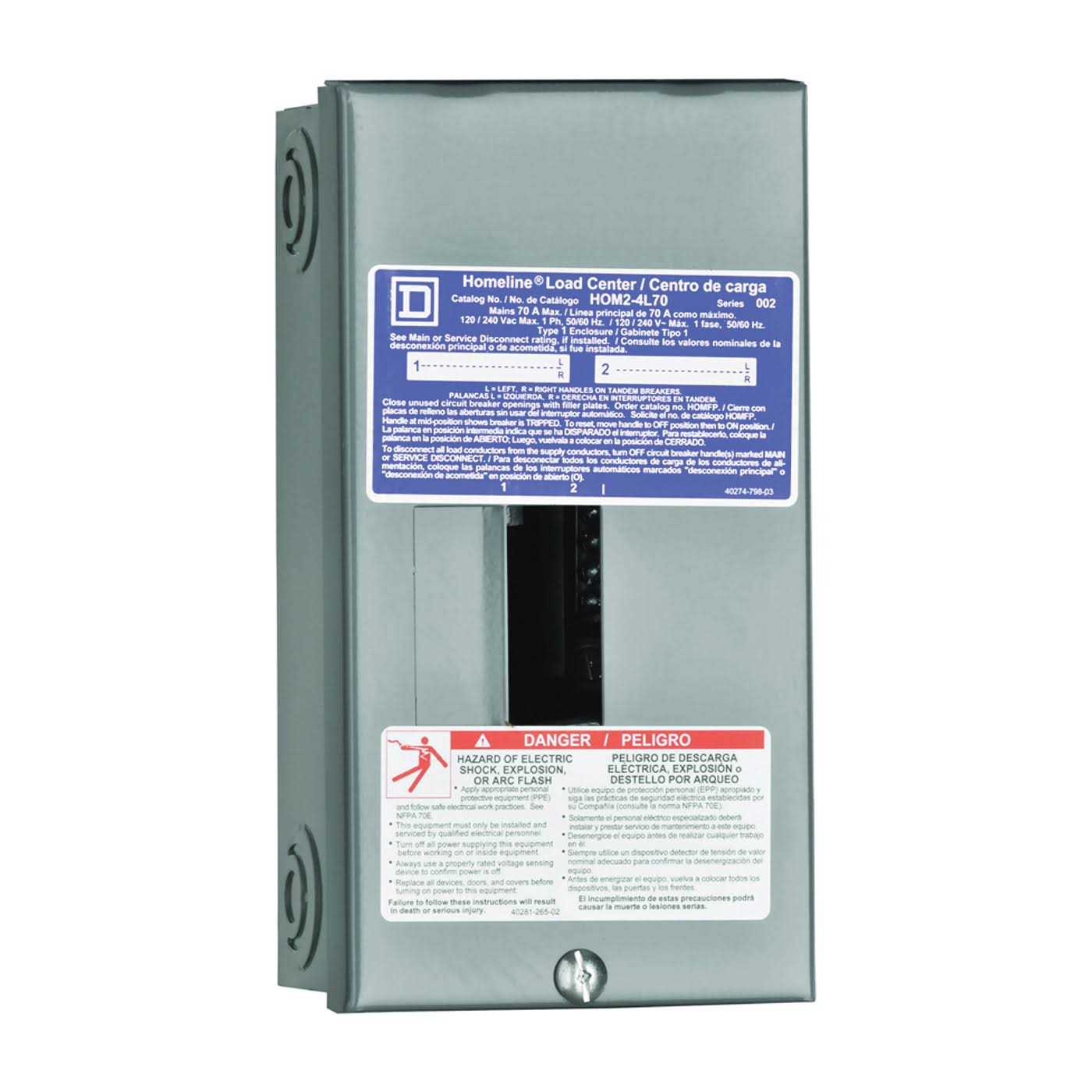 Square D Homeline Indoor Main Lug Load Center 70 HOM24L70SCP - Cheap Fitting