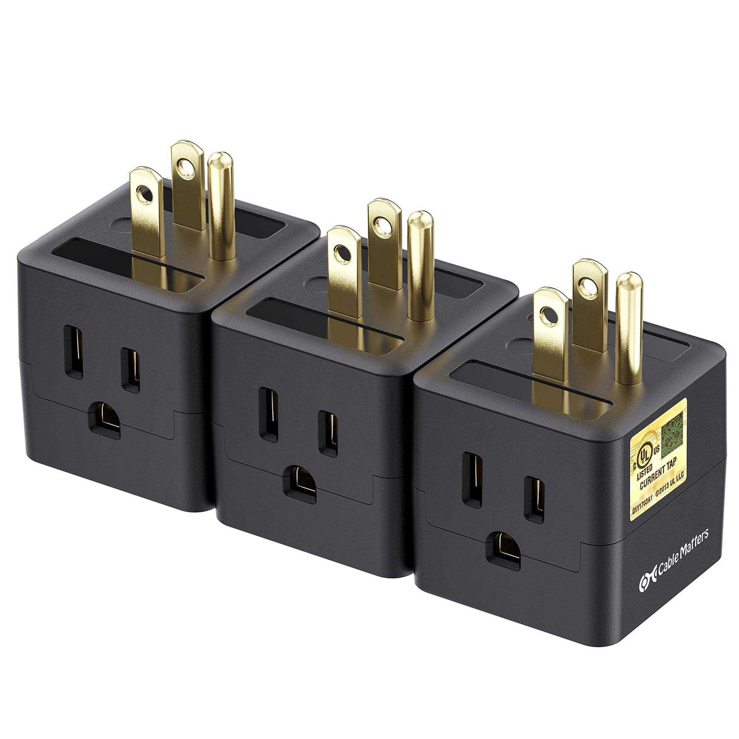 Cable Matters 3-Pack 3 Outlet Wall Adapter - Cheap Fitting