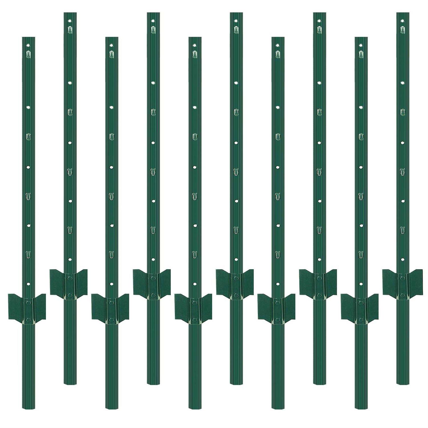 Toriexon 10 Packs Fence Posts Heavy Duty Metal Fence Post with U-channel - Cheap Fitting