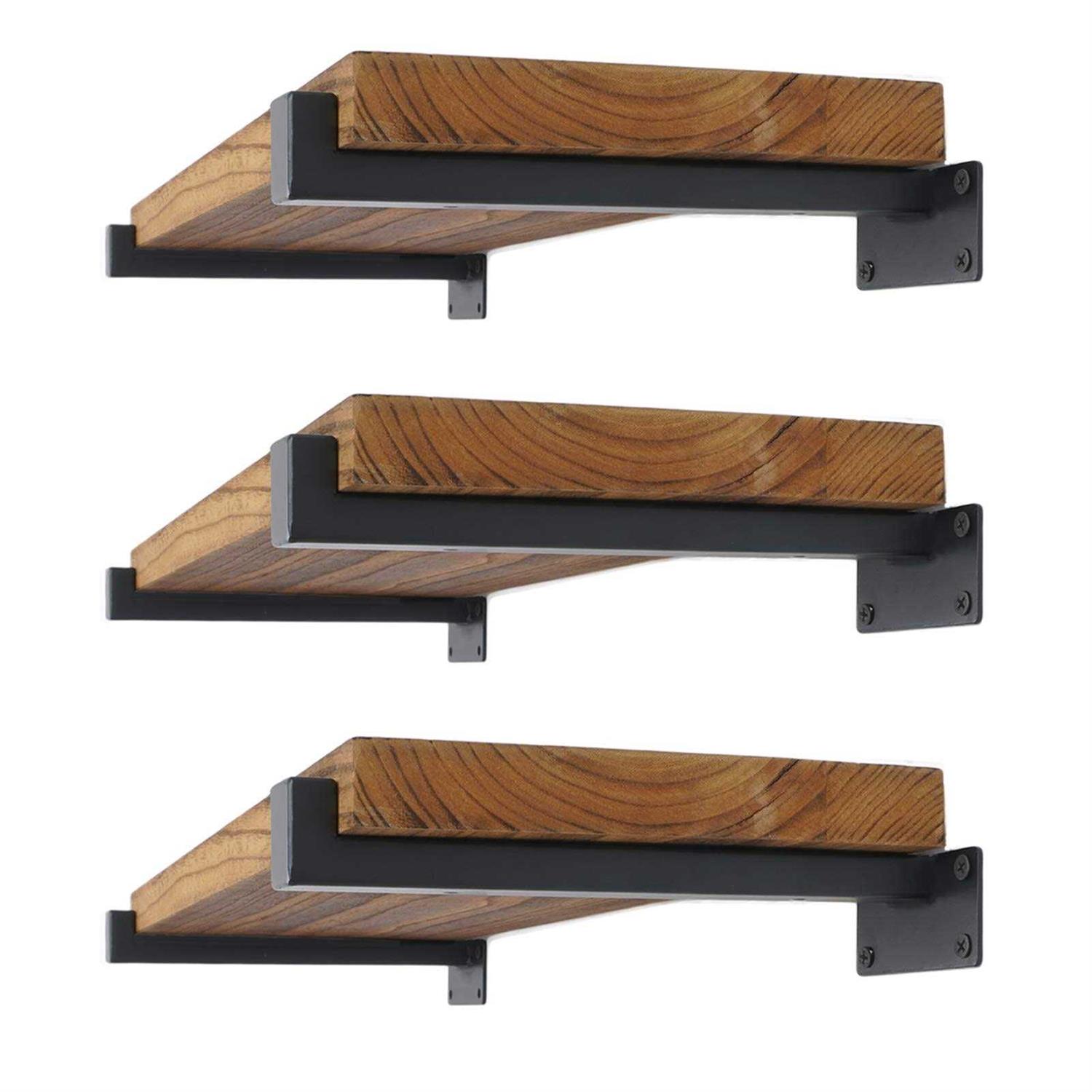 EZYDECOR 6Pcs Floating Shelves Brackets Heavy Duty Wooden Shelf Brackets 10inch Decorative Wall Shelf Brackets - Cheap Fitting