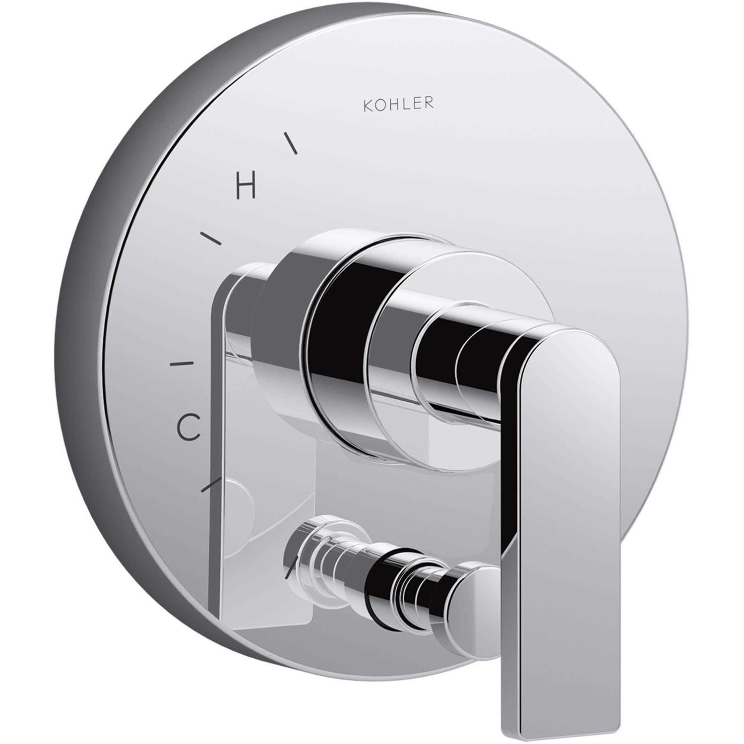 Kohler K-T73117-4 Composed Rite-Temp Valve Trim with push-button Diverter and Lever Handle K-T73117-4-CP - Cheap Fitting