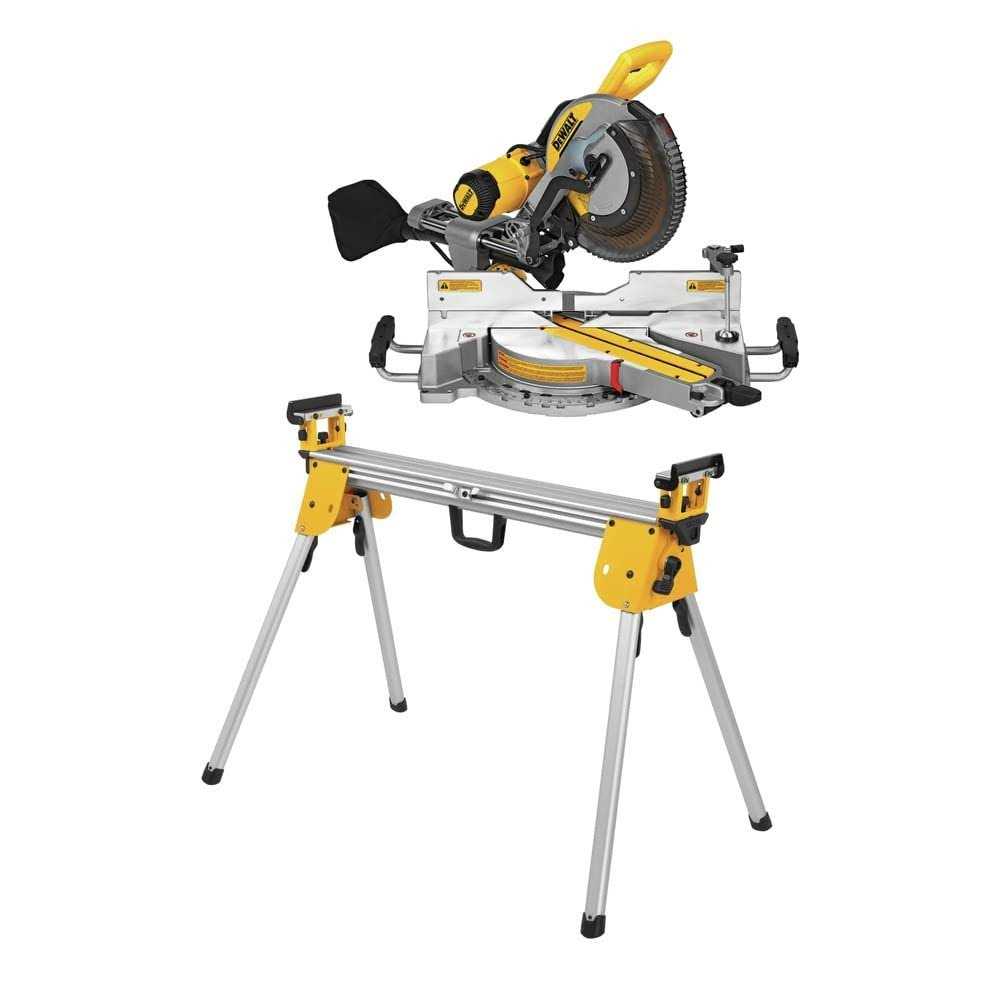 Dewalt DWS779-DWX724 120V 15 Amp Double-Bevel Sliding 12-in Corded Compound Miter Saw with Compact Stand Bundle - Cheap Fitting