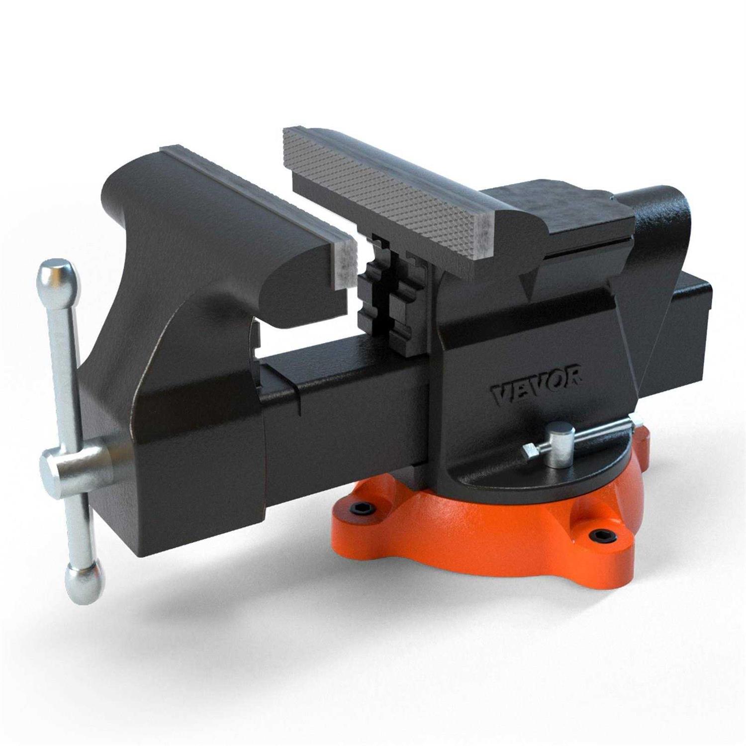 VEVOR Bench Vise 6-inch Jaw Width 5.9-inch Jaw Opening 360-Degree Swivel Locking Base Multipurpose Vise w/Anvil - Cheap Fitting