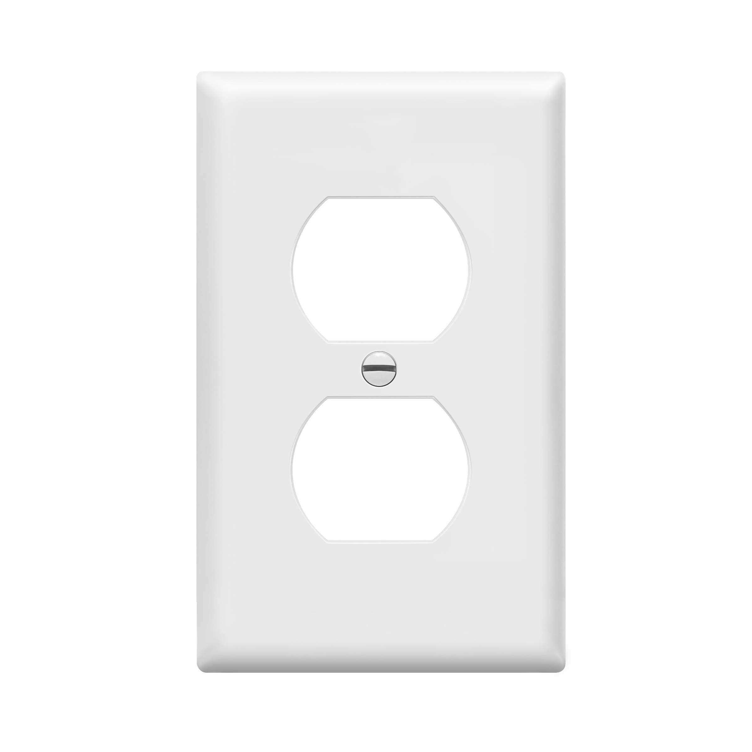 Enerlites Duplex Outlet Receptacle Cover Screwless Wall Plate - Cheap Fitting