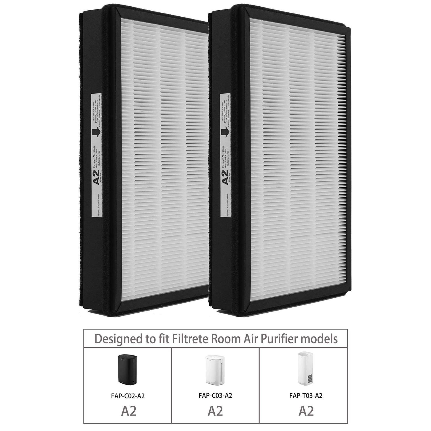 Honbeanify Replacement hepa A2 Size Filter Compatible with Filtrete Room Air Purifier Devices - Cheap Fitting