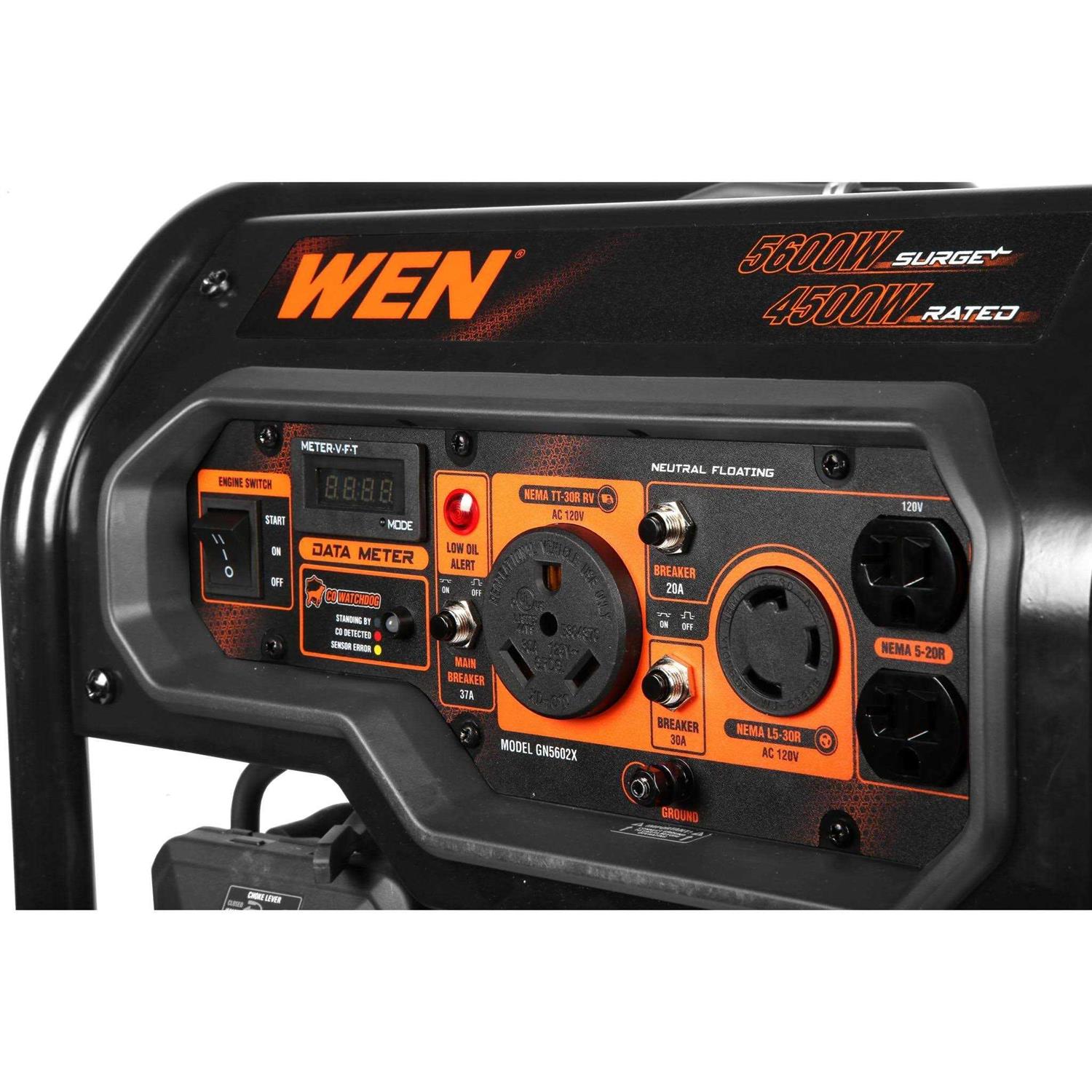 WEN 5600-Watt Portable Generator, Electric Start, 224cc, Transfer-Switch and RV-Ready with CO Shutdown Sensor GN5602X - Cheap Fitting