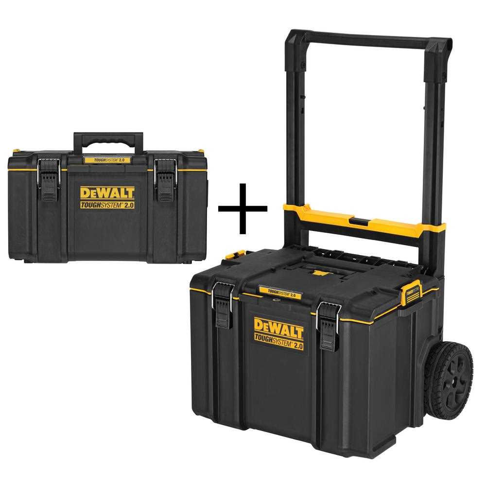 DEWALT TOUGHSYSTEM 2.0 22 in. Large Tool Box and TOUGHSYSTEM 2.0 24 in. Mobile Tool Box, Black - Cheap Fitting