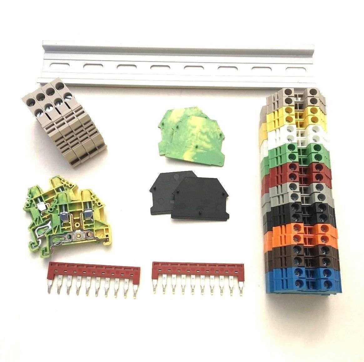 DIN Rail Terminal Blocks Kit by International Connector 20 Dinkle DK2.5N DIN Terminal Block Connectors 12-22 AWG Gauge 20A 600V - Cheap Fitting