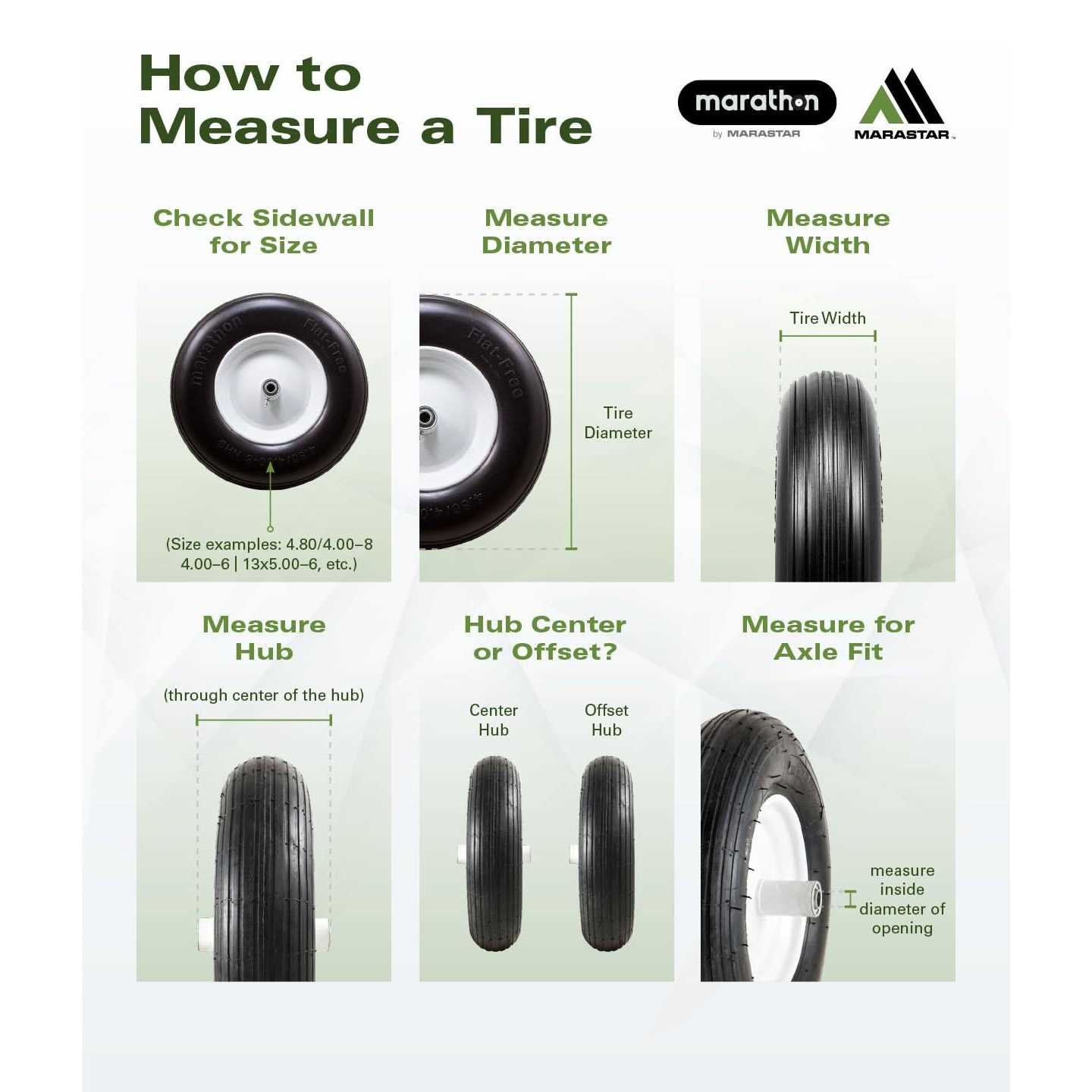 Marathon 00011 4.10/3.50-4 Hand Truck Tire Sawtooth Tread Flat Free - Cheap Fitting