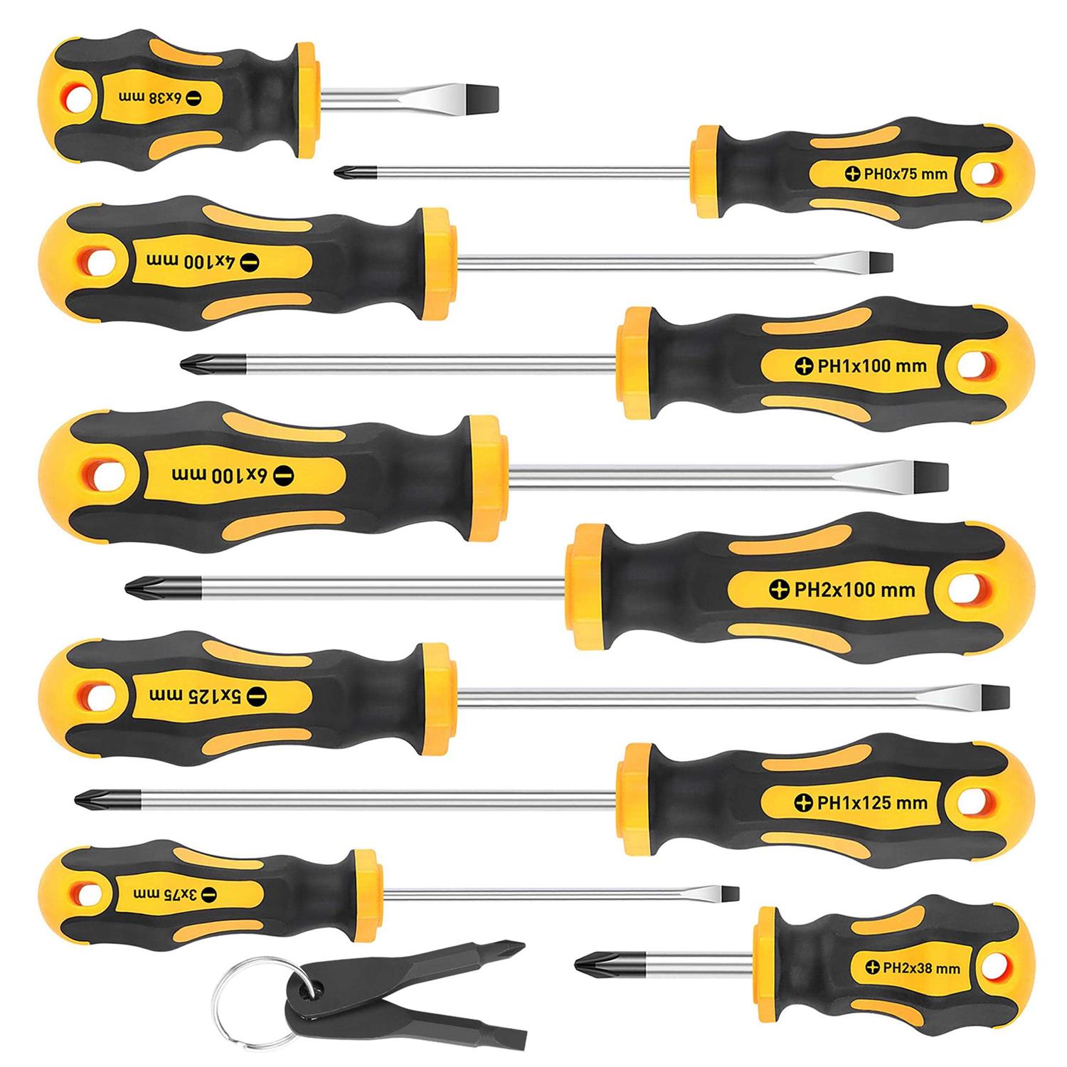 Amartisan 10-Piece Magnetic Screwdrivers Set 5 Phillips and 5 Slotted Tips Professional Cushion Grip Screwdriver Set - Cheap Fitting