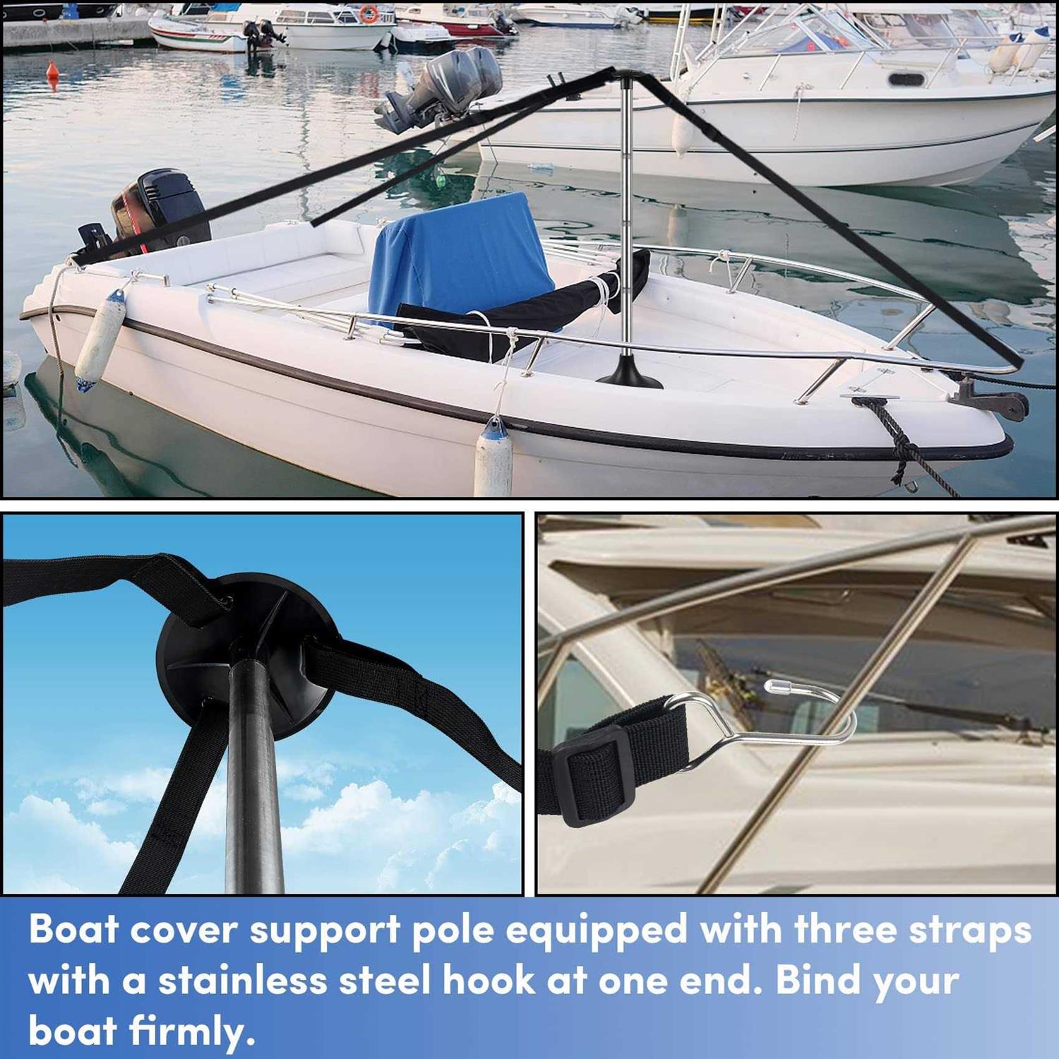 Boat Cover Support Poles 2 Pack Stainless Steel Pole Boat Cover Support System with Webbing Strap - Cheap Fitting