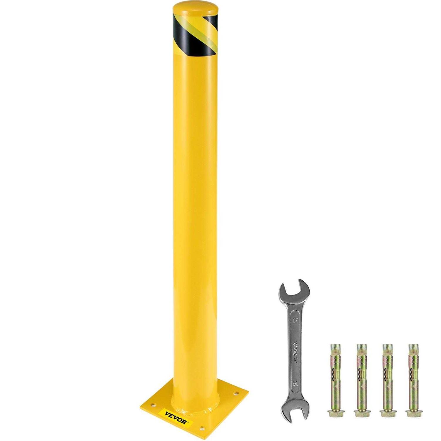 VEVOR Safety Bollard Safety Barrier Bollard OD Height Yellow Pipe Steel Safety Barrier - Cheap Fitting