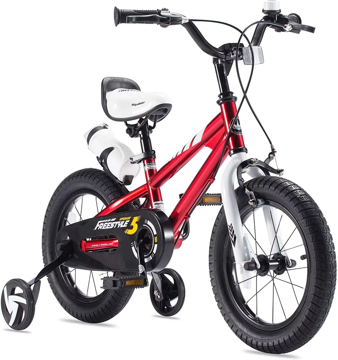 Royalbaby Freestyle 14 In Blue Kids Bike Boys and Girls Bike Two hands brakes - Cheap Fitting